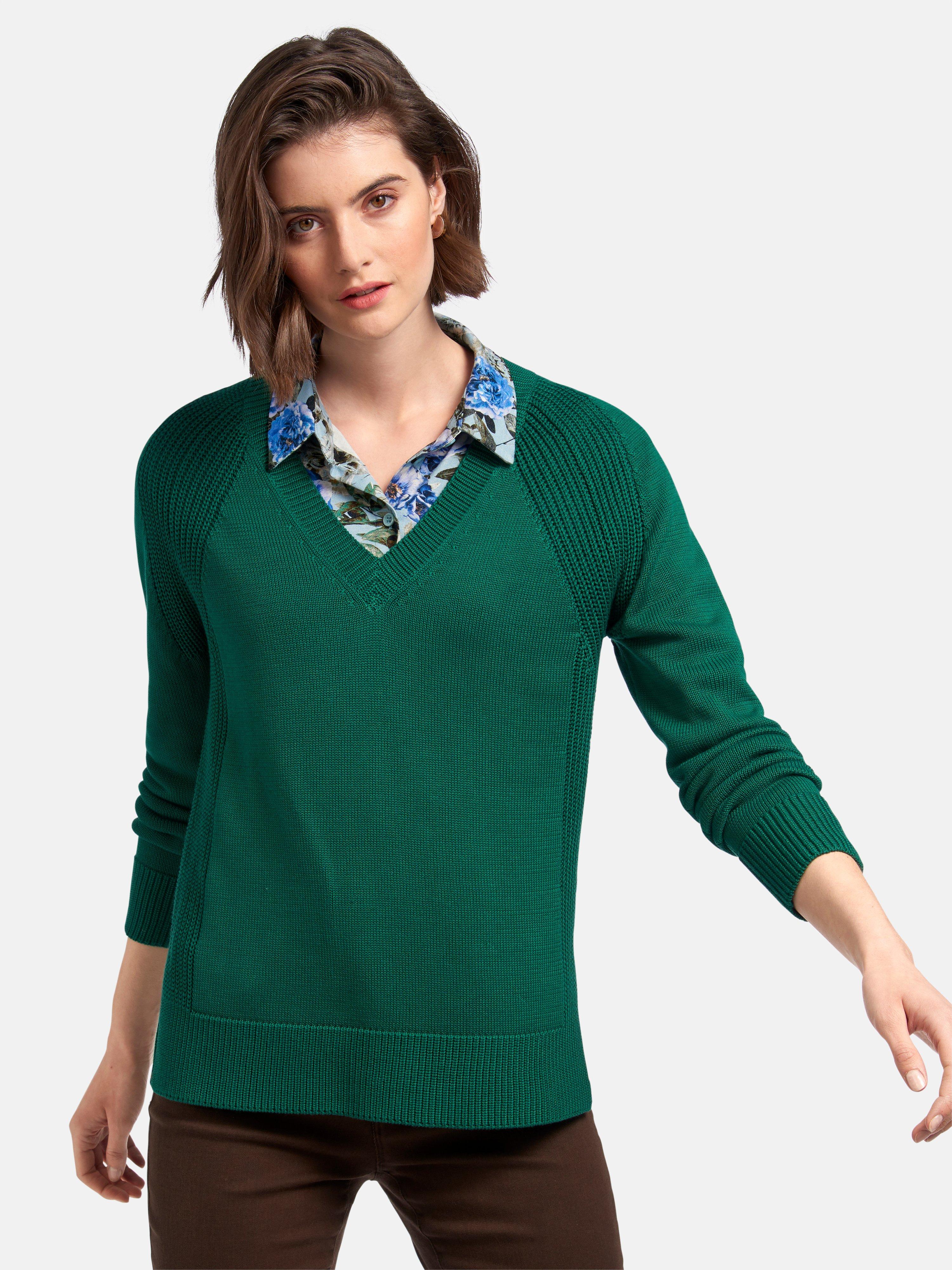 Peter Hahn - V-Pullover aus 100% Baumwolle Pima Cotton