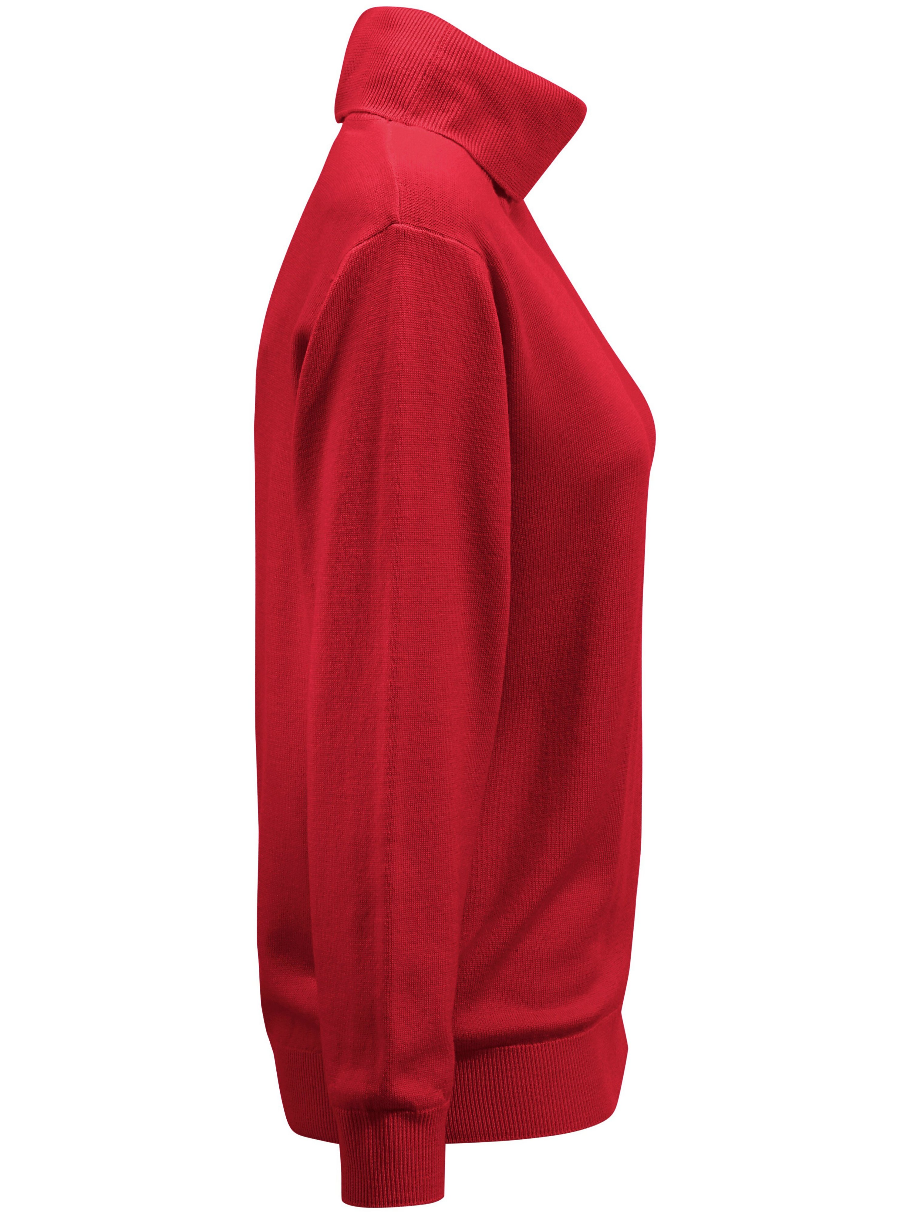 Strikbluse rullekrave i 100% ren ny uld Fra Peter Hahn rød