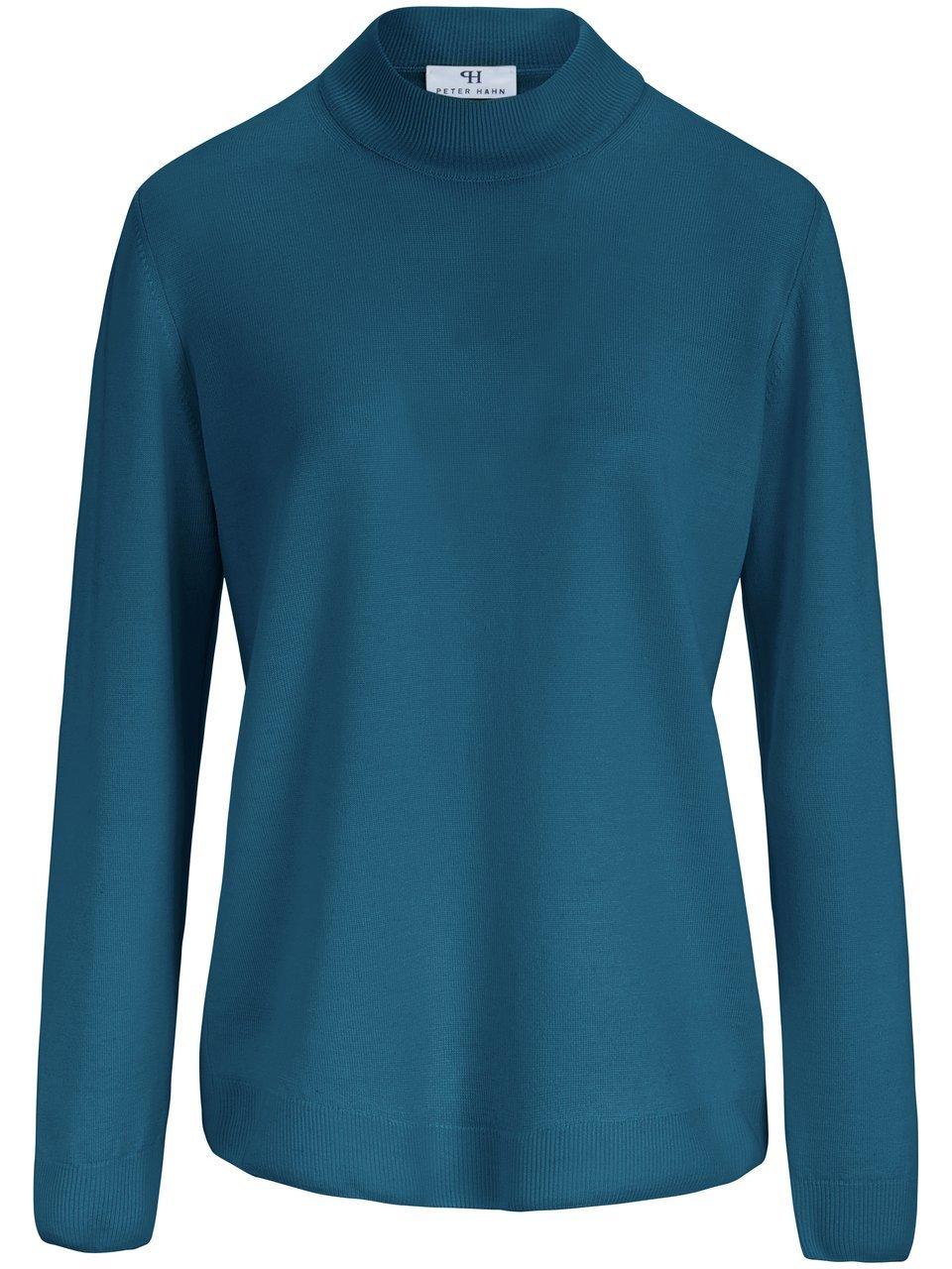 Peter Hahn Trui staande kraag, model Gudrun Van  turquoise