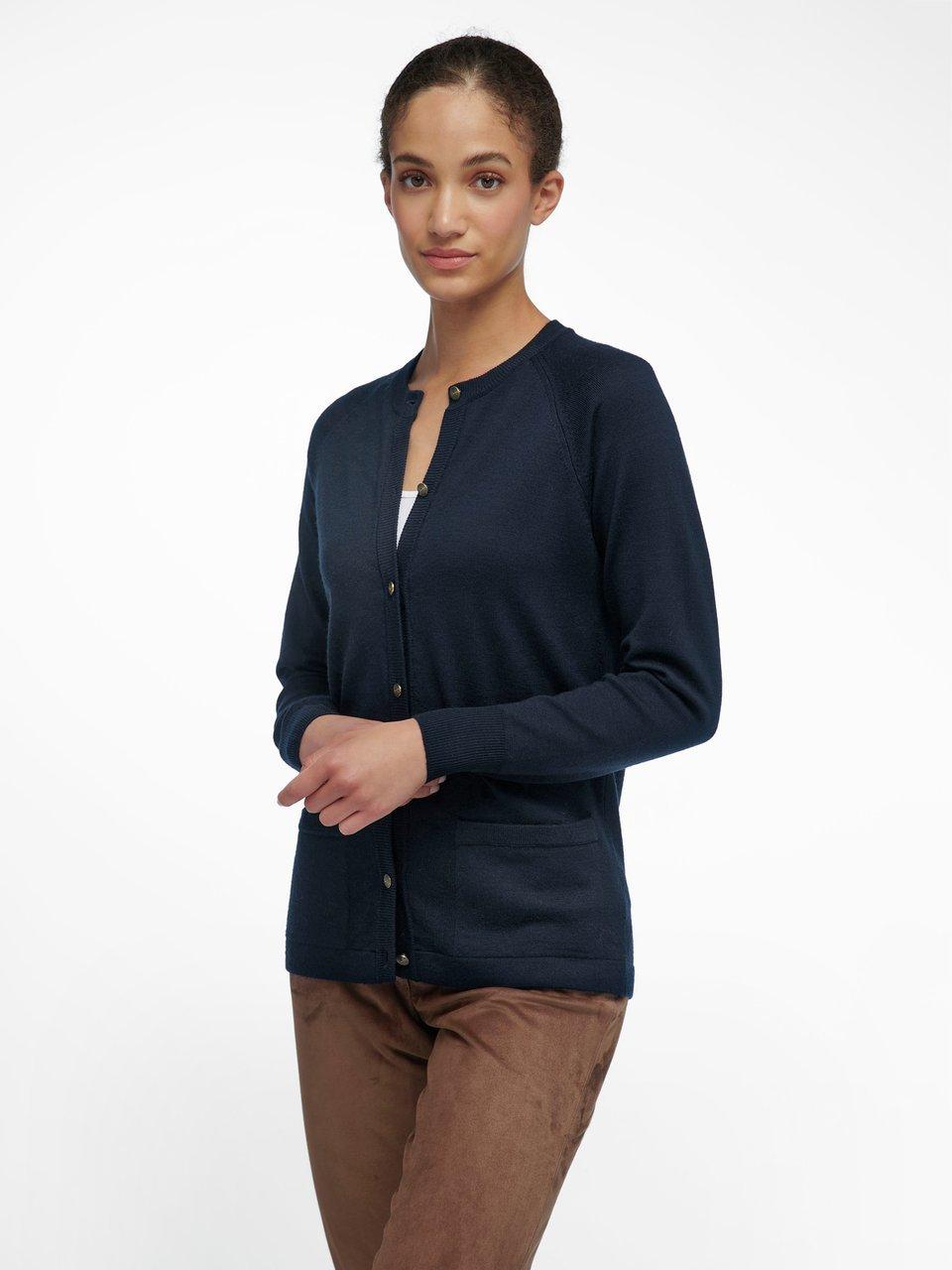 BASLER - Le gilet long - bleu nuit/blanc