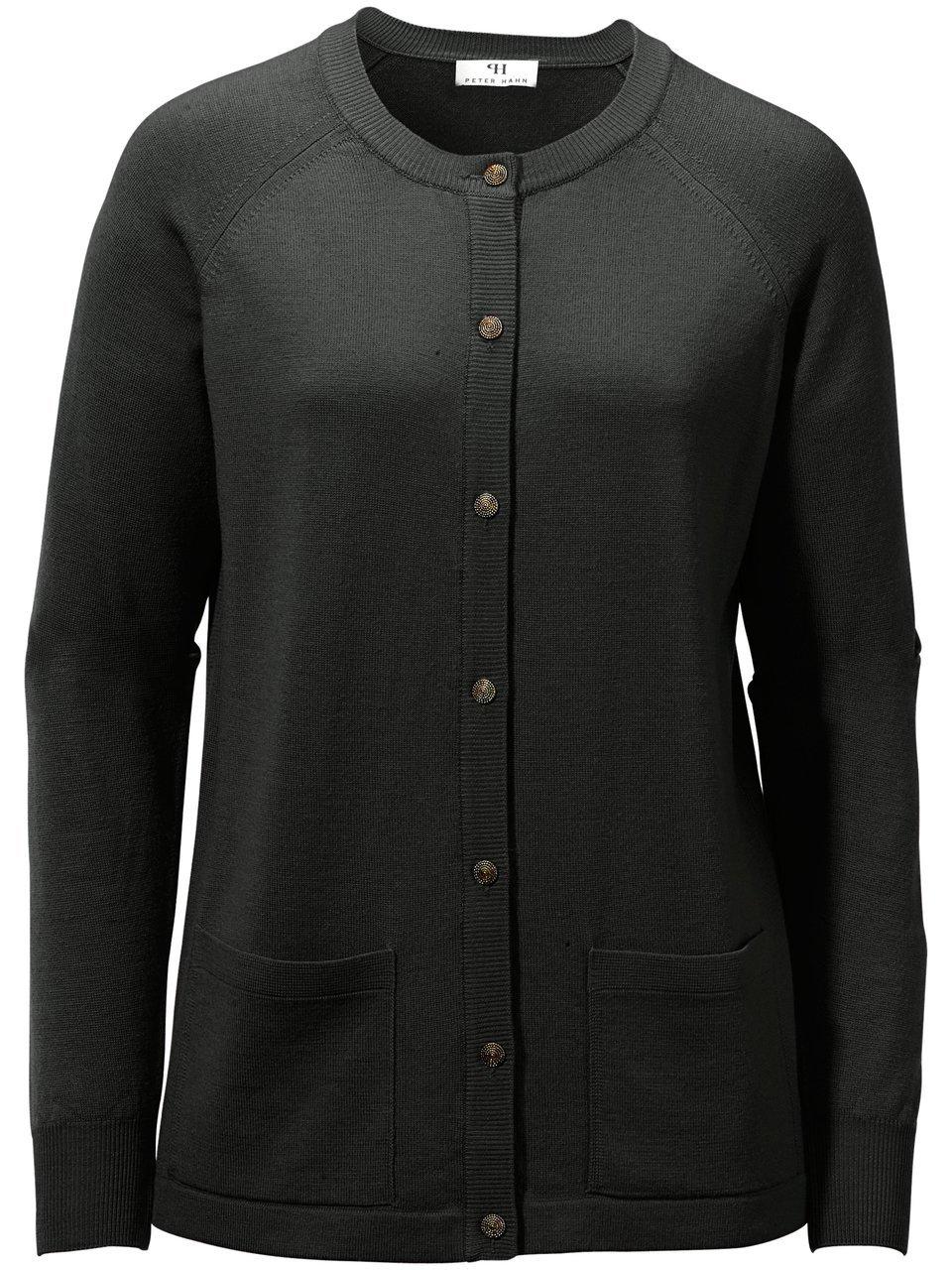 Strickjacke aus 100%Schurwolle Pure Tasmanian Wool Peter Hahn schwarz günstig online kaufen