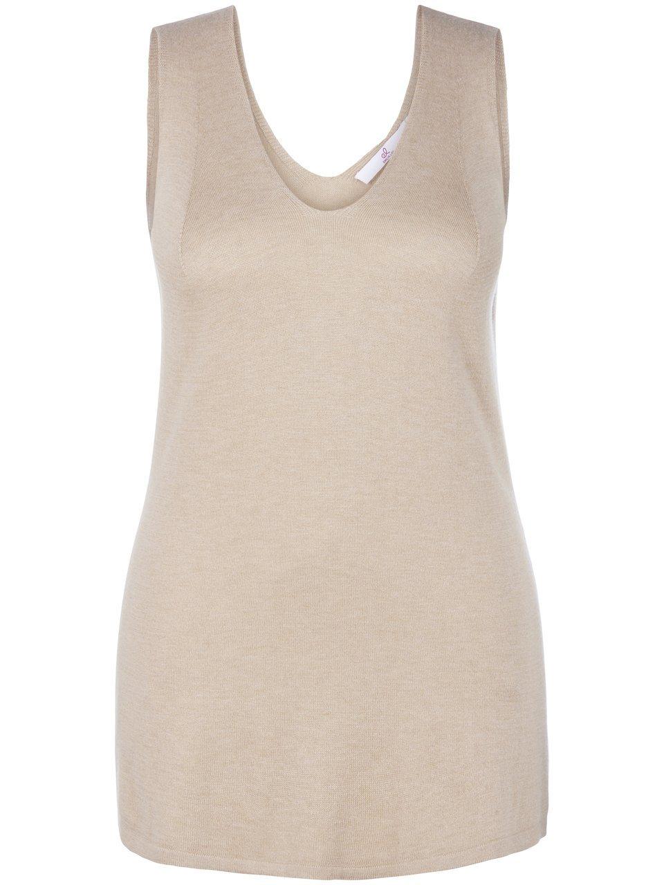 Tricottop V-hals Van Emilia Lay beige