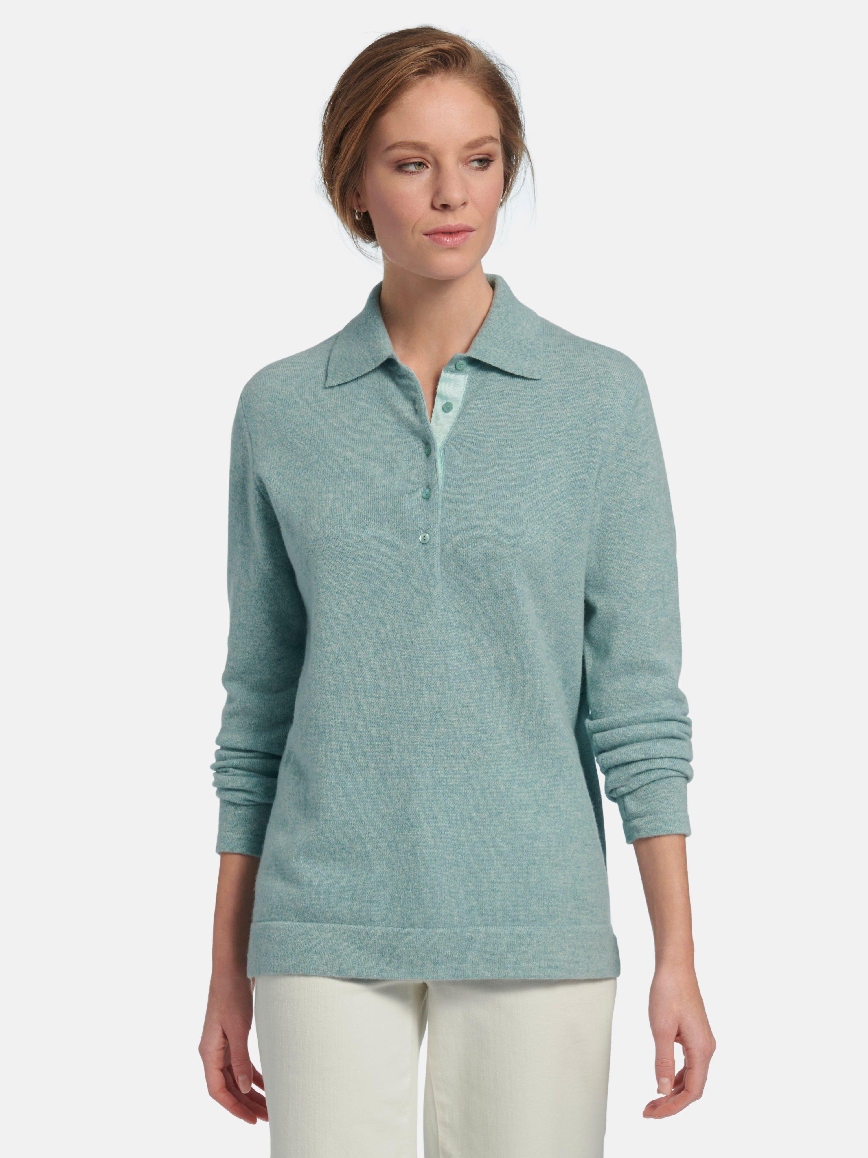 Peter Hahn Cashmere - Polo-Pullover aus 100% Premium-Kaschmir