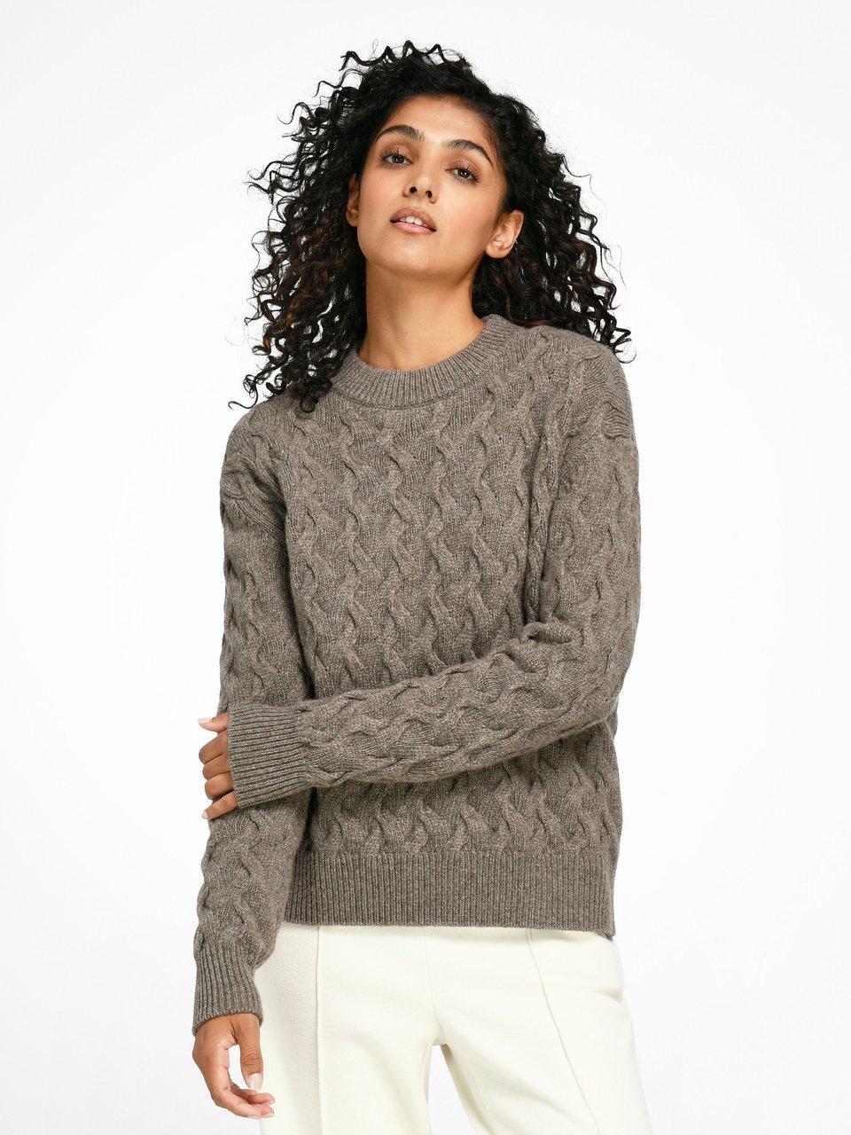 Zozogag Damen Pullover Aus 100% Kammwolle – Rundhals, Lockere Passform Mit Quadratischem Muster