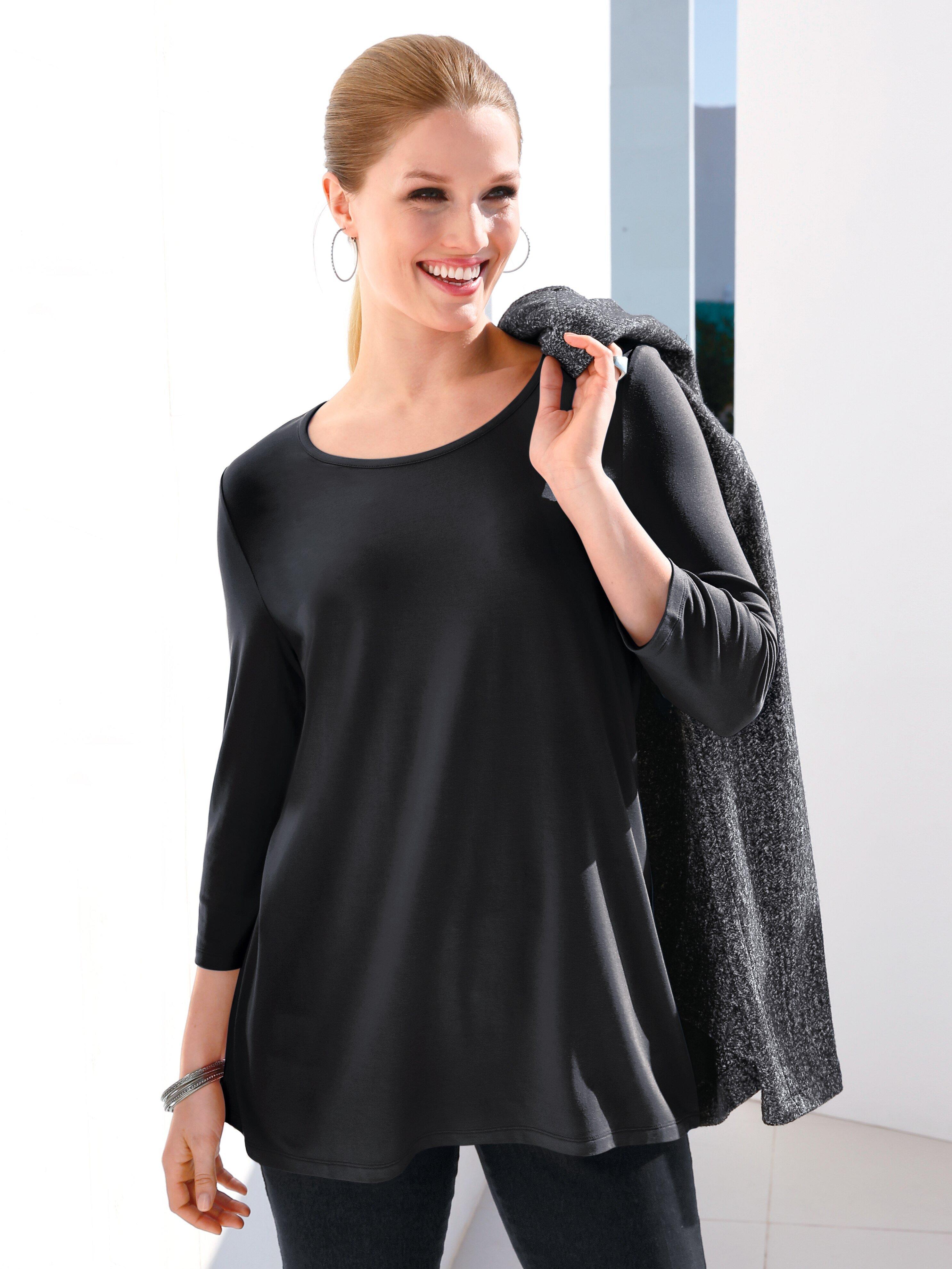Emilia Lay - Lang shirt met ronde hals en mouwen in 3/4-lengte