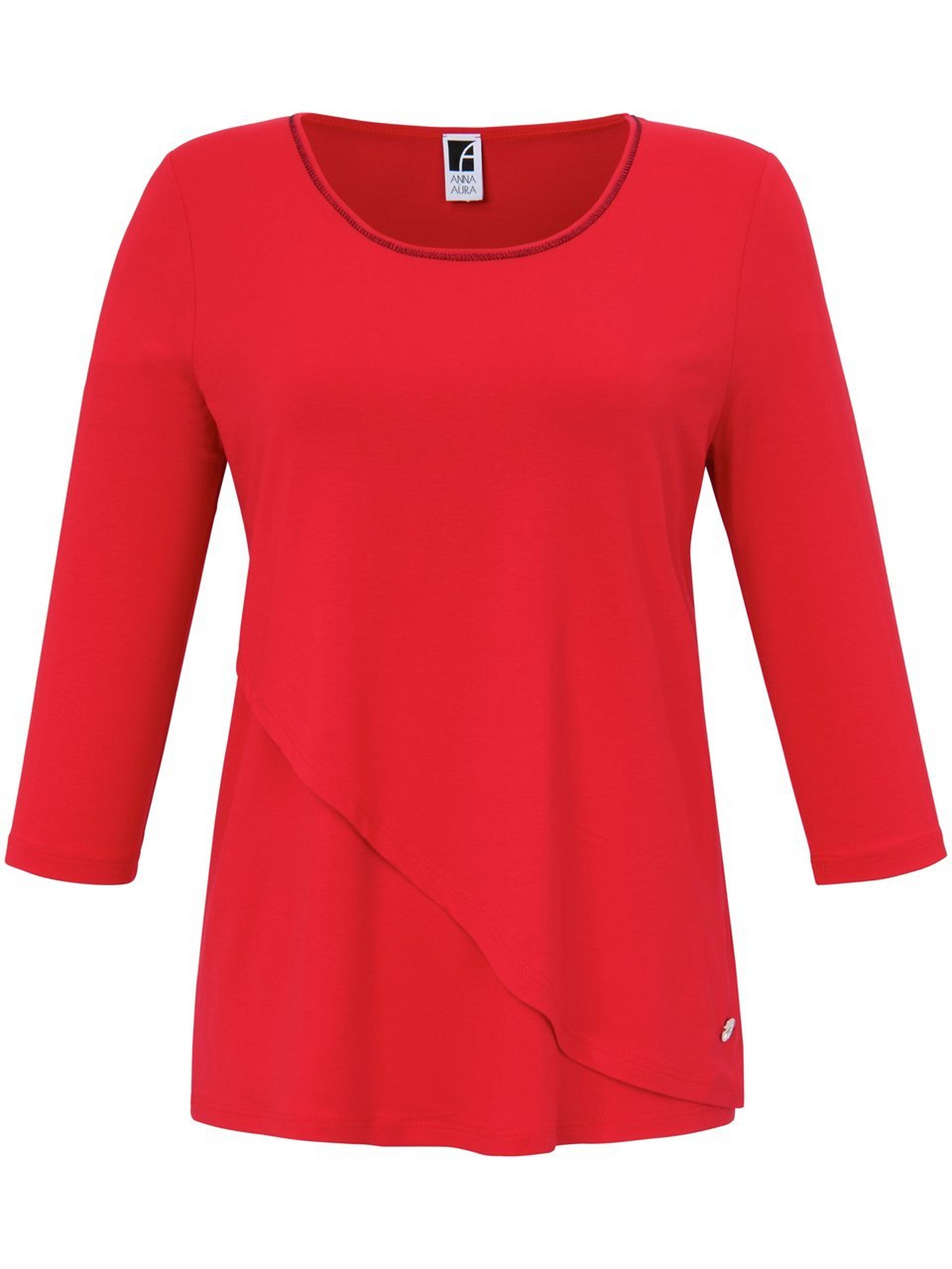 Shirt 3/4-mouwen en dubbele voorkant Van Anna Aura rood