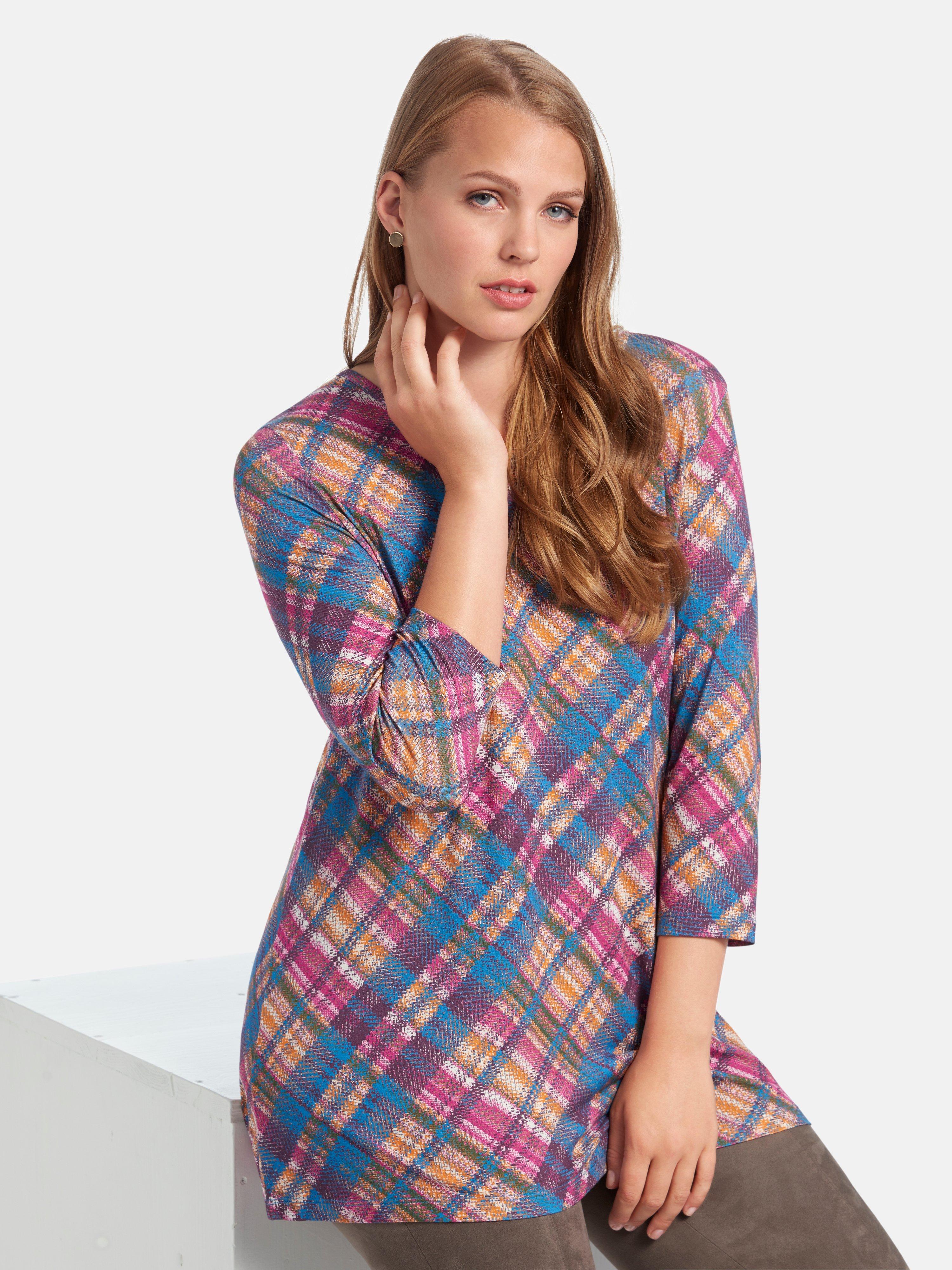 Anna Aura - Shirt met 3/4-mouwen en ruitprint