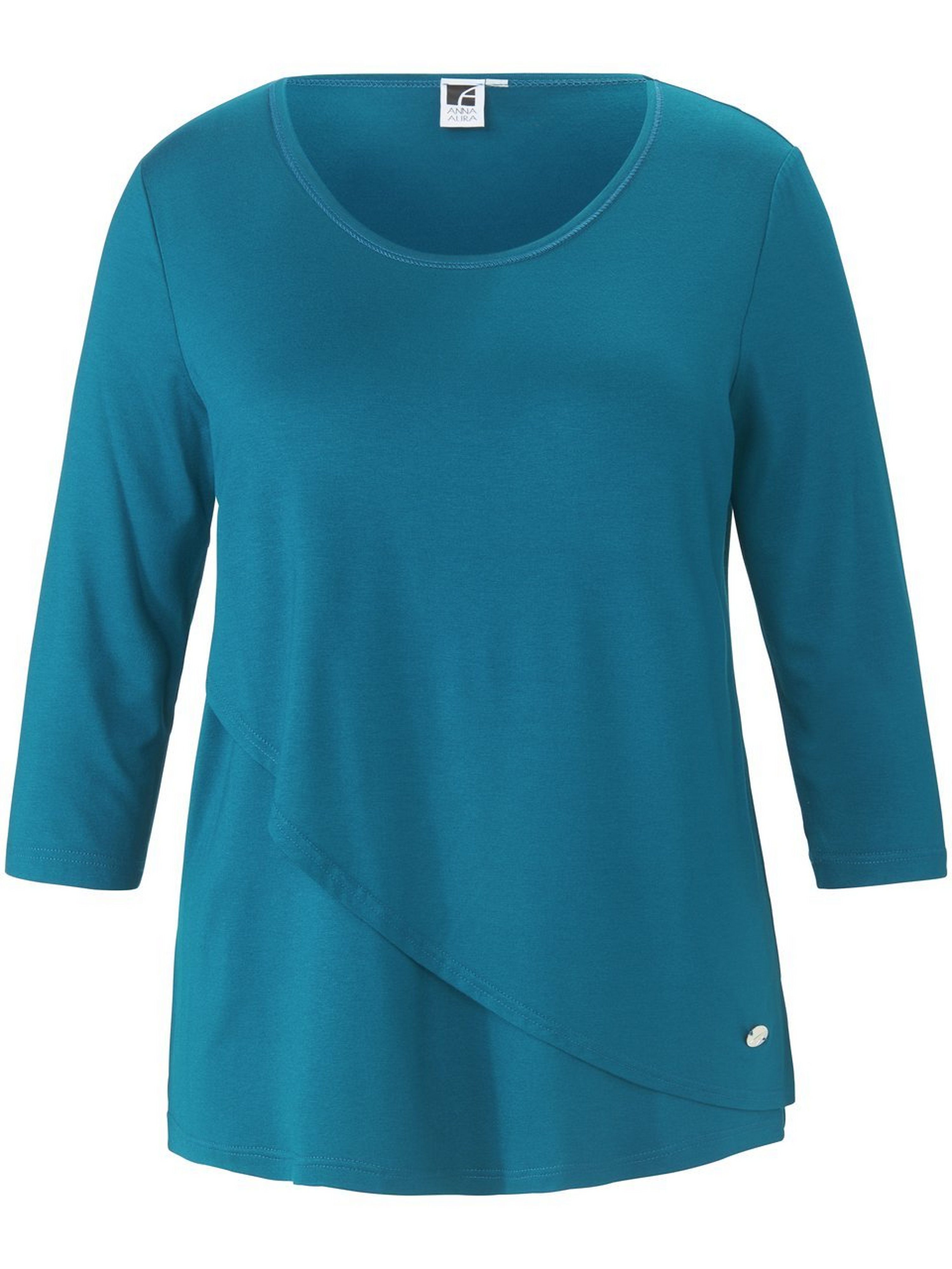 Shirt 3/4-mouwen en dubbele voorkant Van Anna Aura turquoise