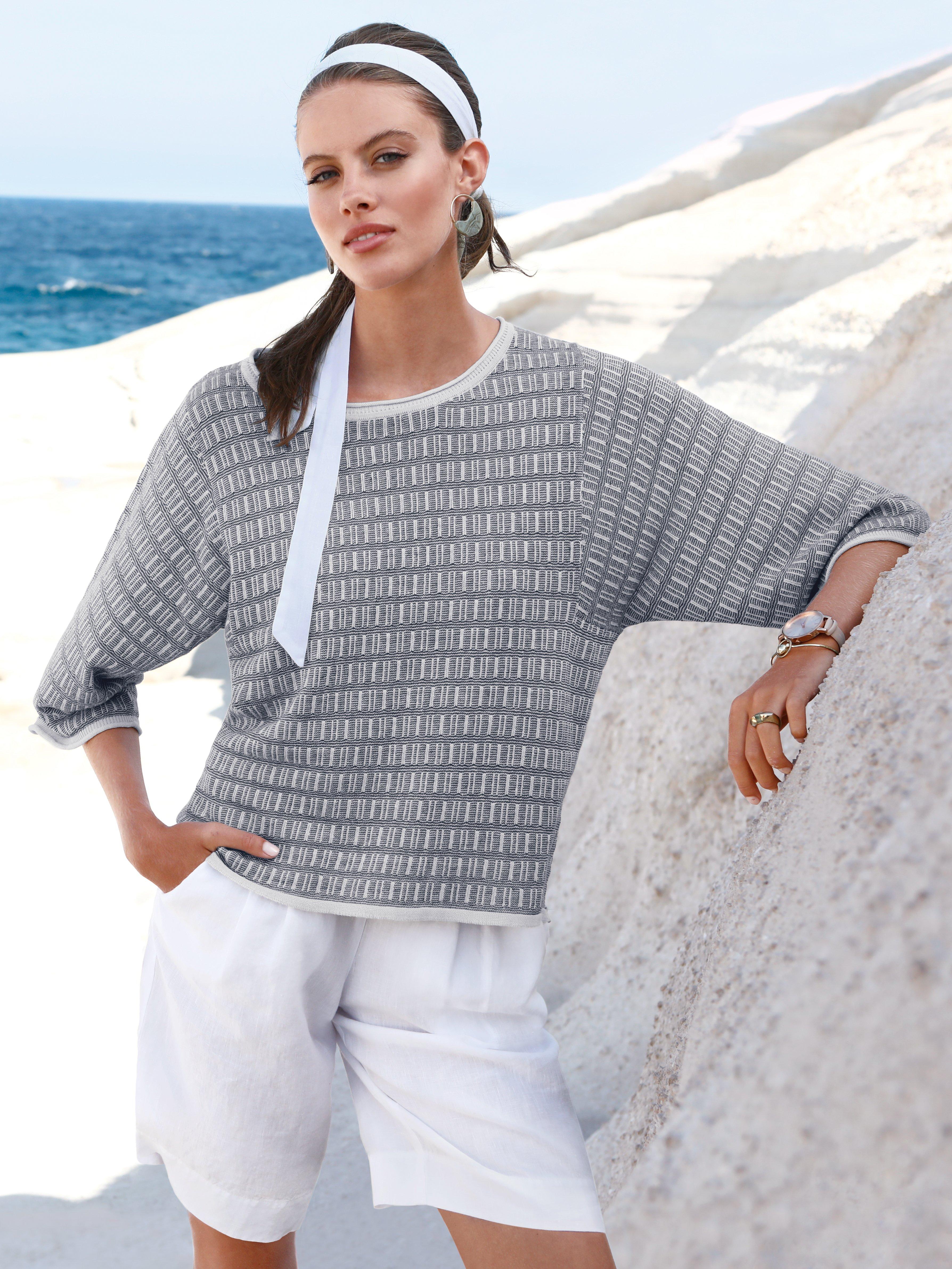 Peter Hahn - Rundhals-Pullover mit 3/4-Arm