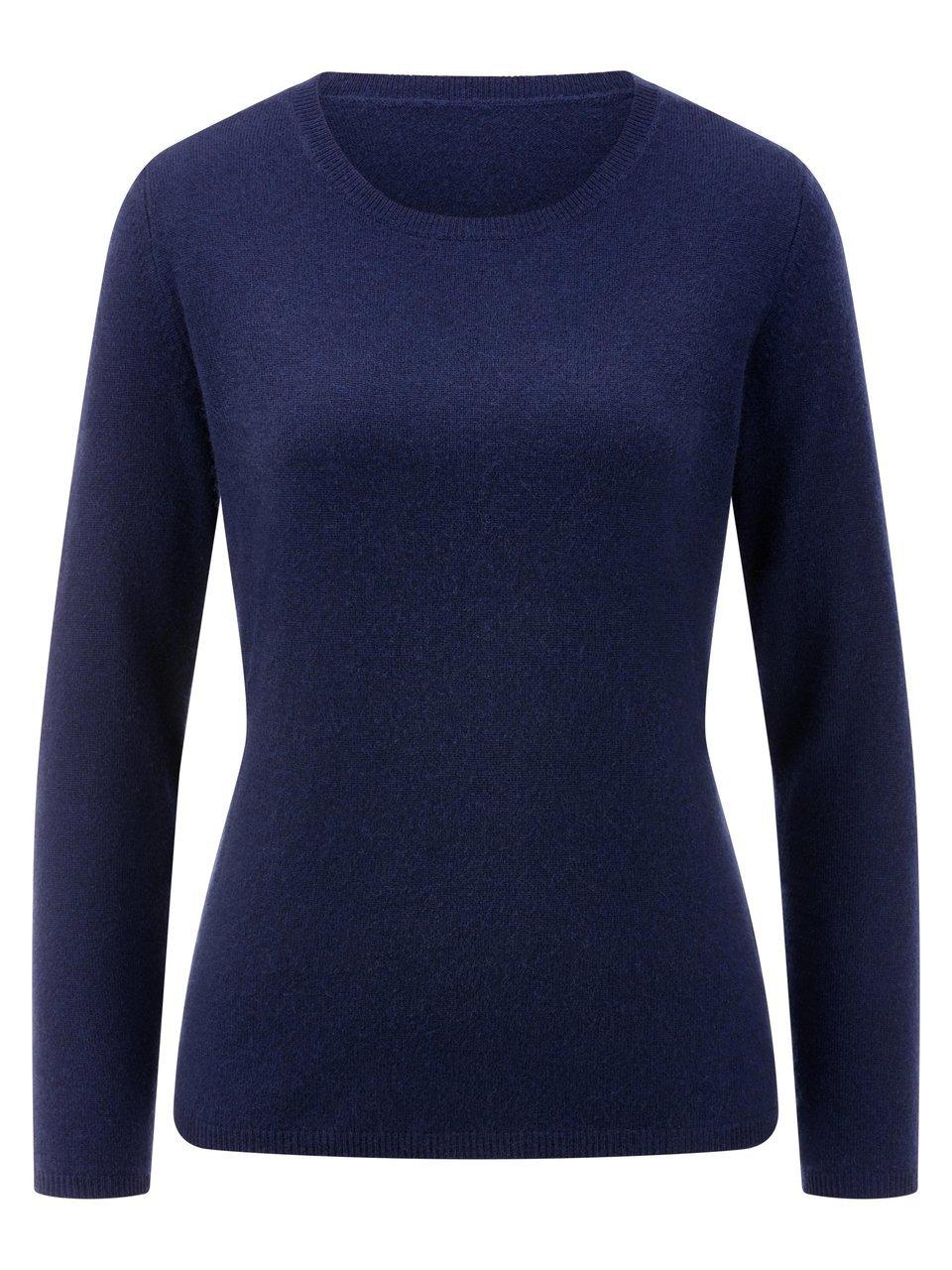 Peter Hahn Trui scheerwol en kasjmier ronde hals Van  blauw