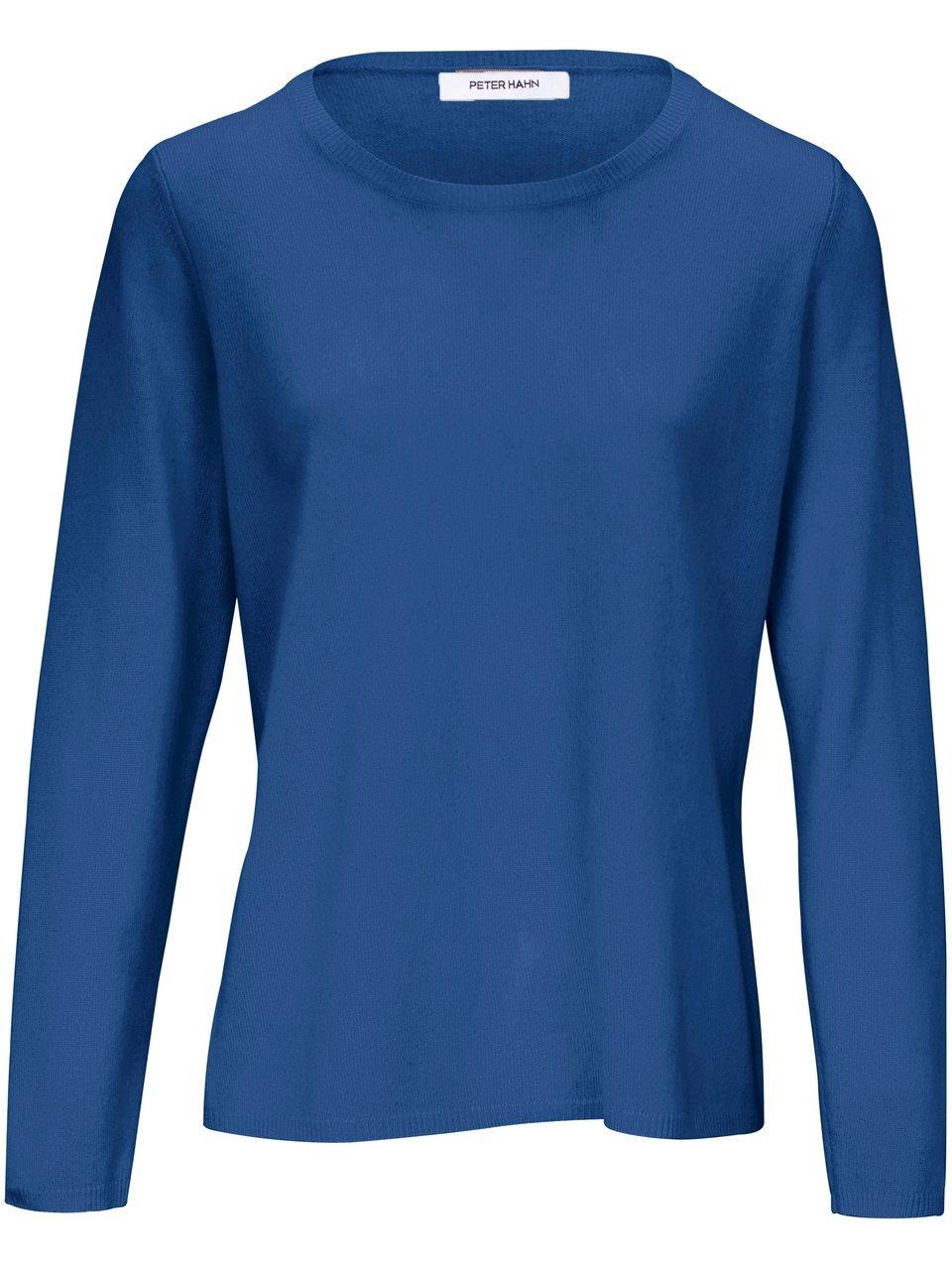 Rundhals-Pullover aus Schurwolle und Kaschmir Peter Hahn blau günstig online kaufen