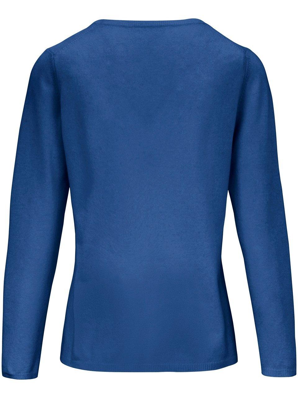Thumbnail - Rundhals-Pullover aus Schurwolle und Kaschmir include blau