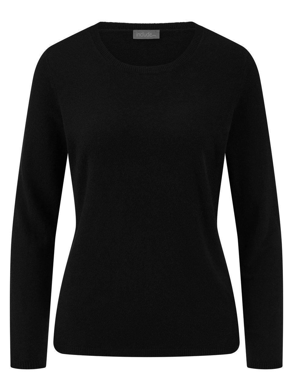 Rundhals-Pullover aus Schurwolle und Kaschmir Peter Hahn schwarz günstig online kaufen