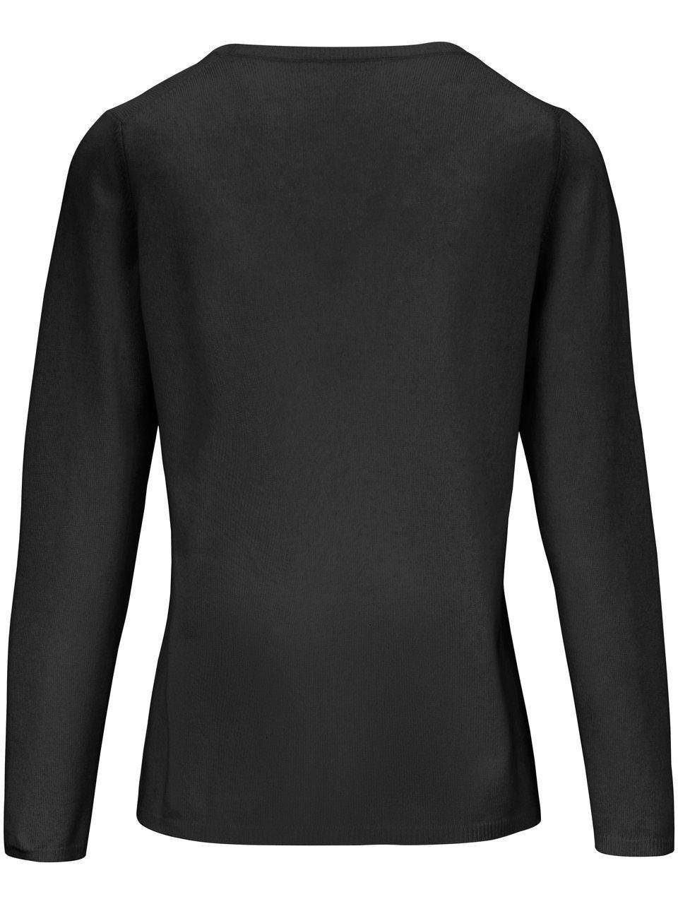 Thumbnail - Rundhals-Pullover aus Schurwolle und Kaschmir include schwarz