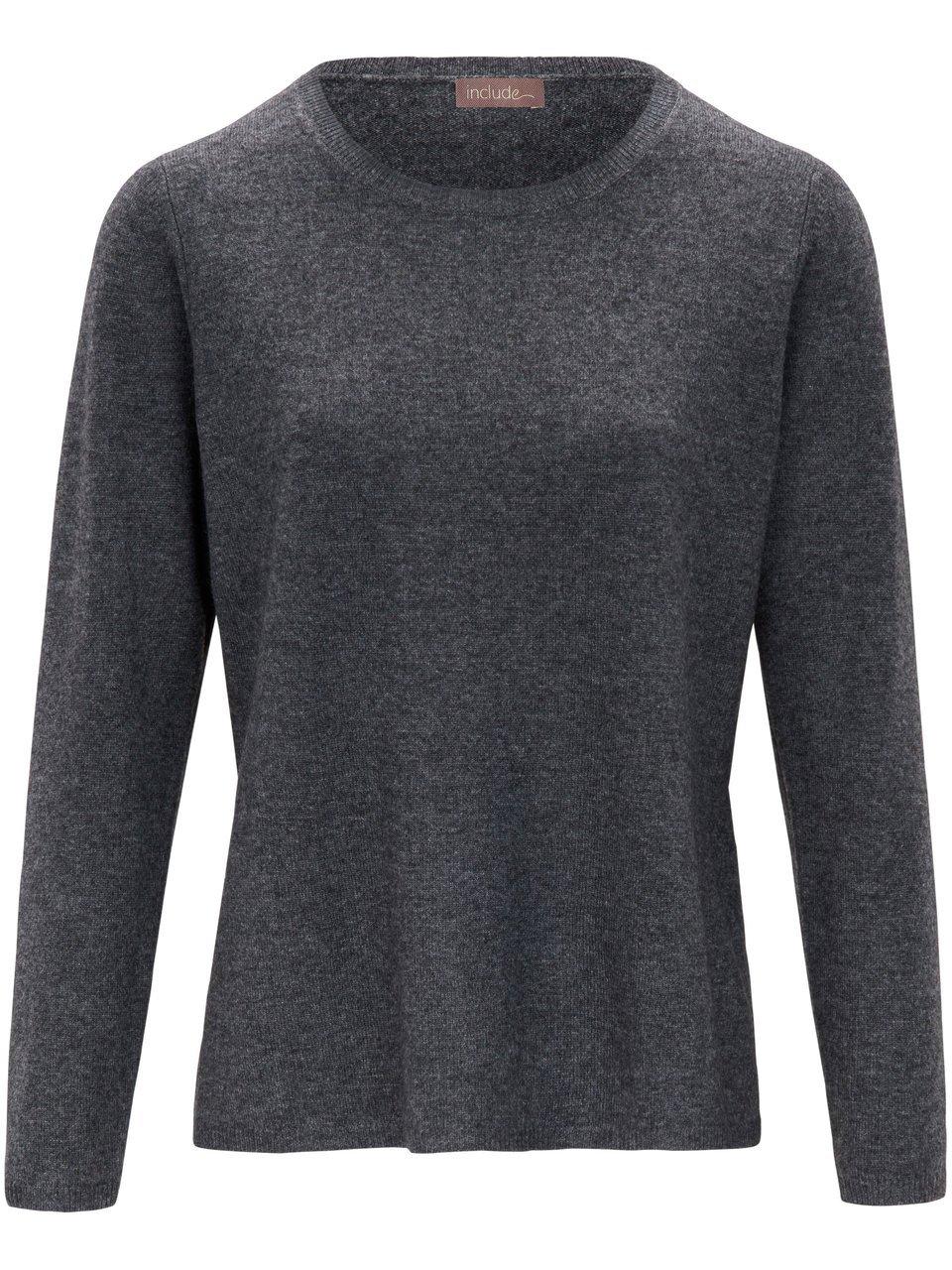 Rundhals-Pullover aus Schurwolle und Kaschmir include grau günstig online kaufen