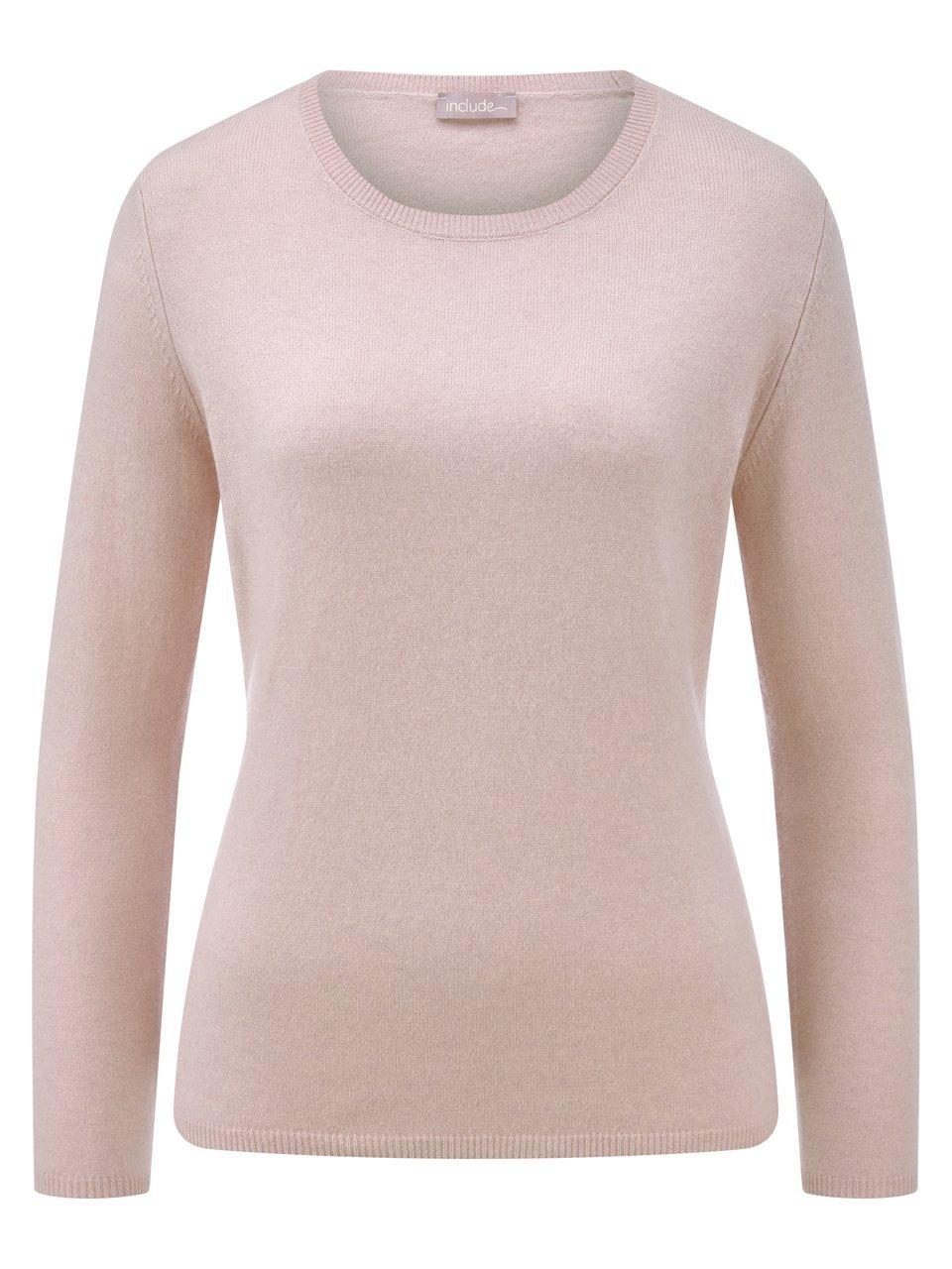 Rundhals-Pullover aus Schurwolle und Kaschmir include rosé günstig online kaufen