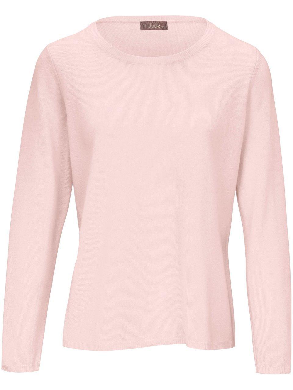 Rundhals-Pullover aus Schurwolle und Kaschmir include rosé günstig online kaufen