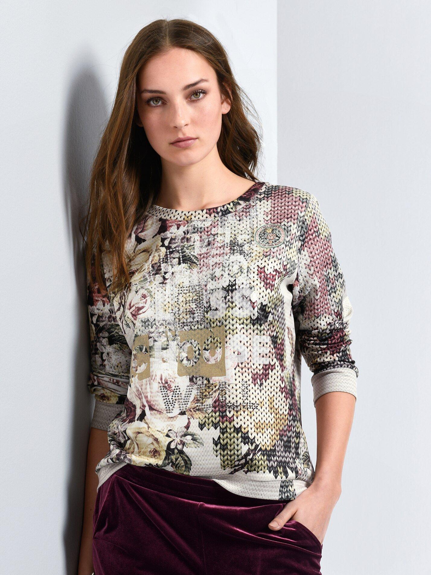 Margittes - Sweat-Pullover mit Rundhals-Ausschnitt