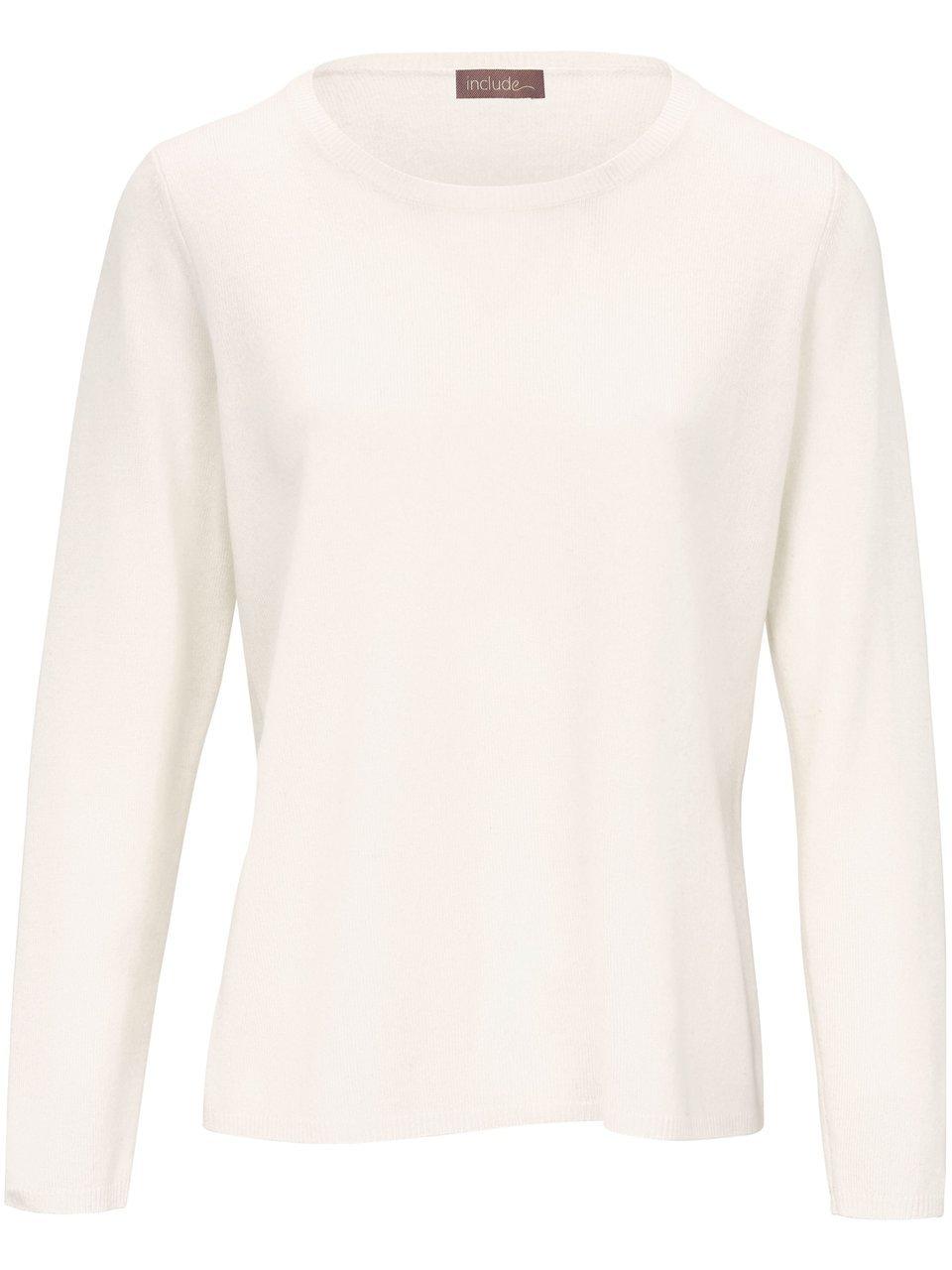 Rundhals-Pullover aus Schurwolle und Kaschmir include weiss günstig online kaufen
