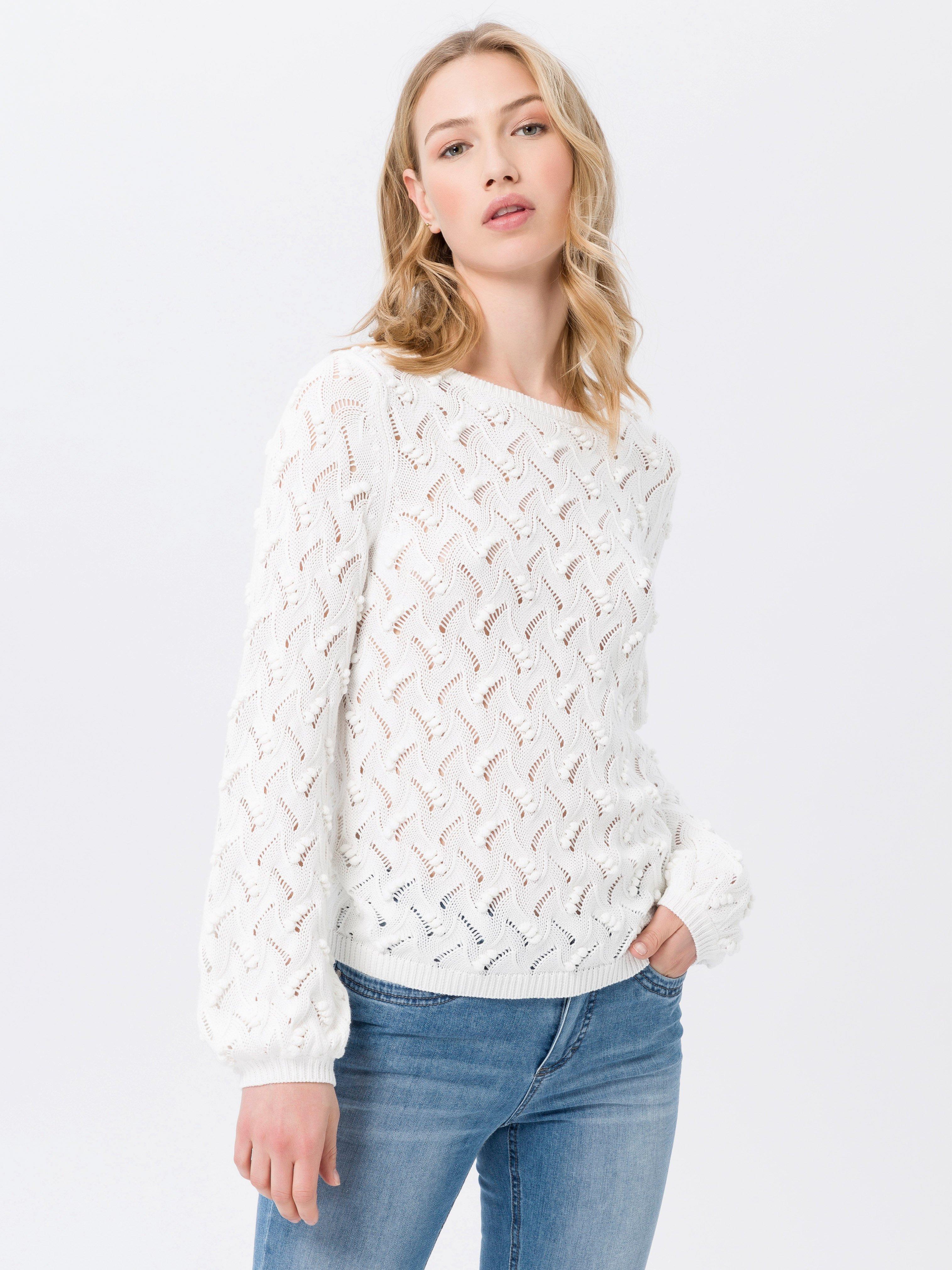 Peter Hahn Le Pull Encolure Bateau Blanc Gris