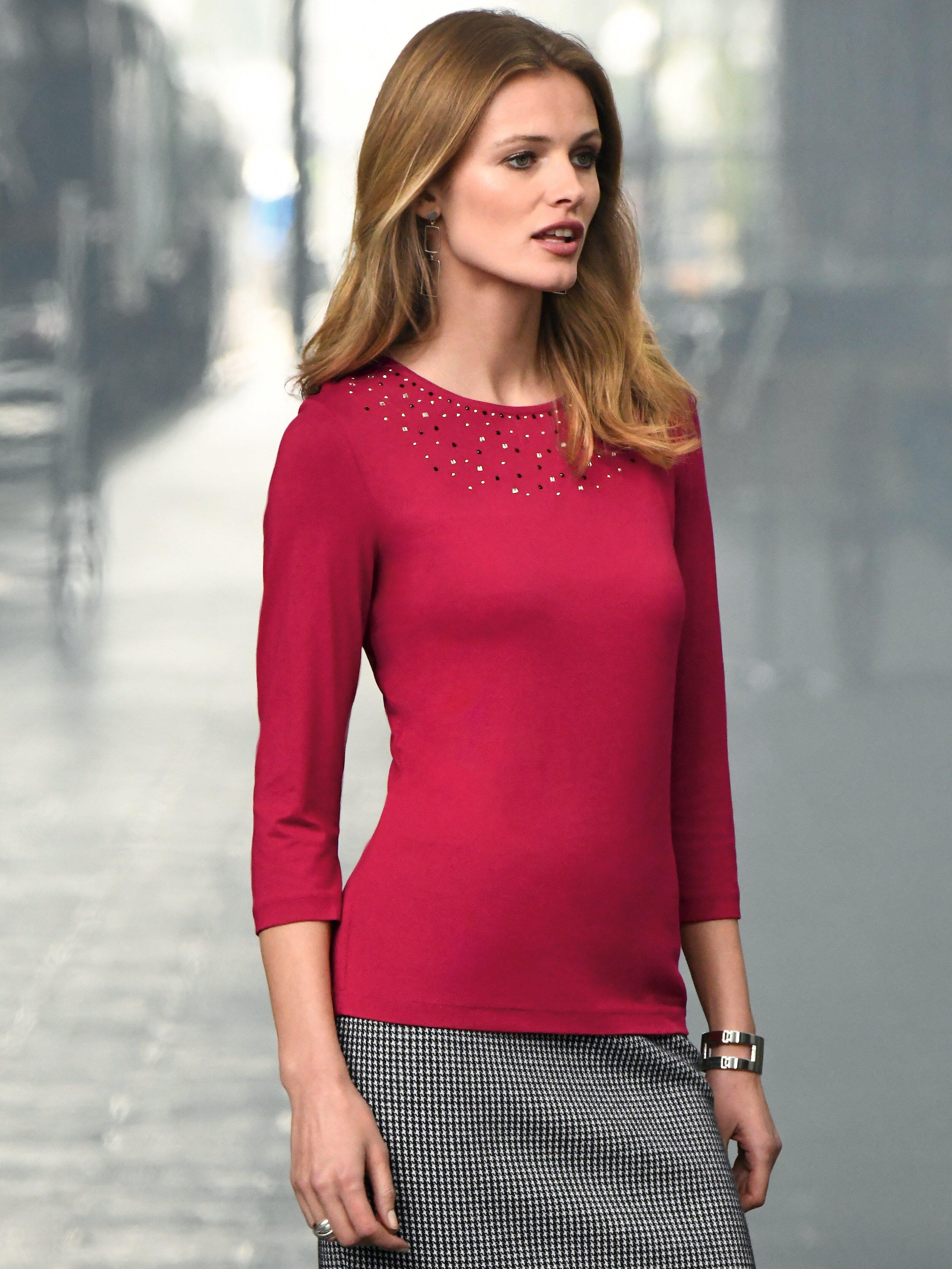 Peter Hahn - Round neck top with 3/4-length sleeves - b