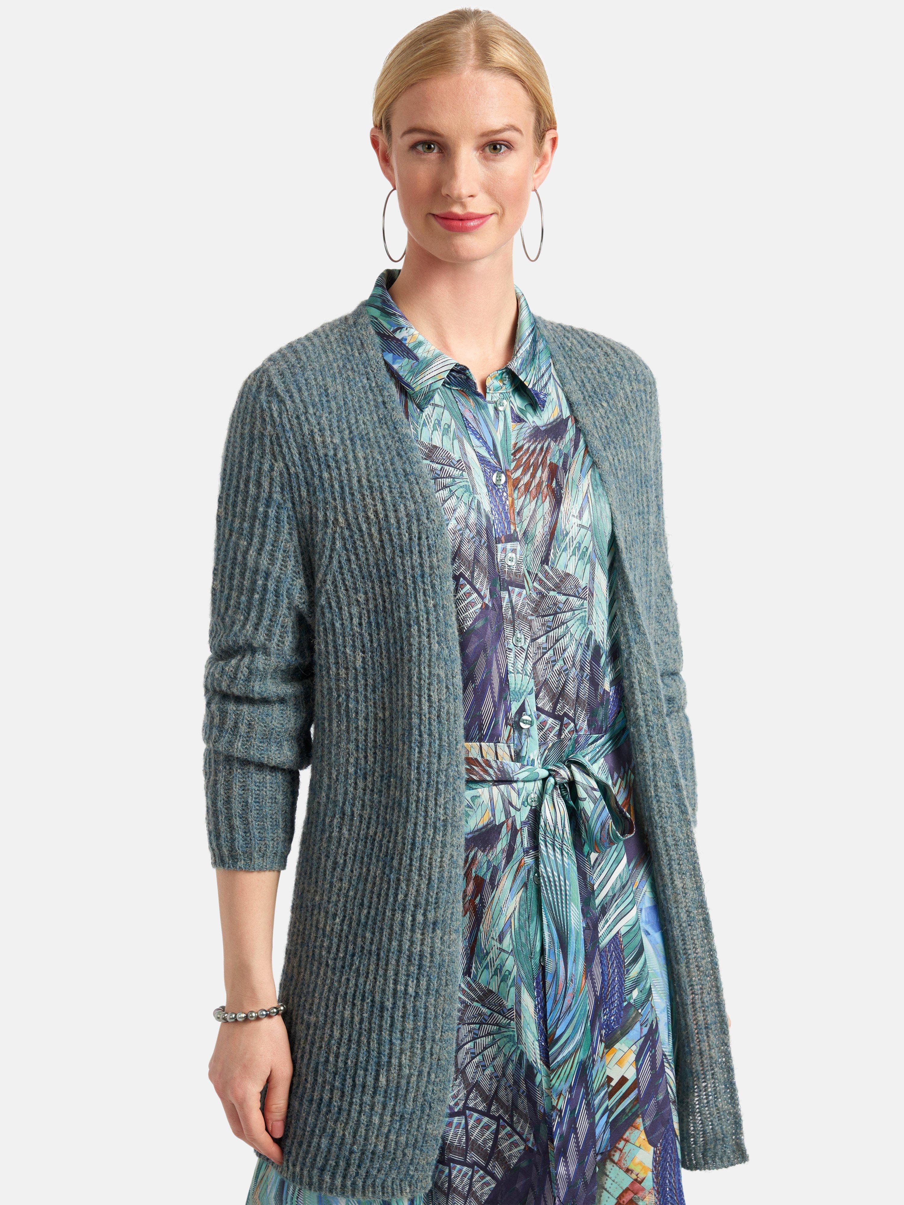 Download Basler - Cardigan with V-neck - bottle green-mélange
