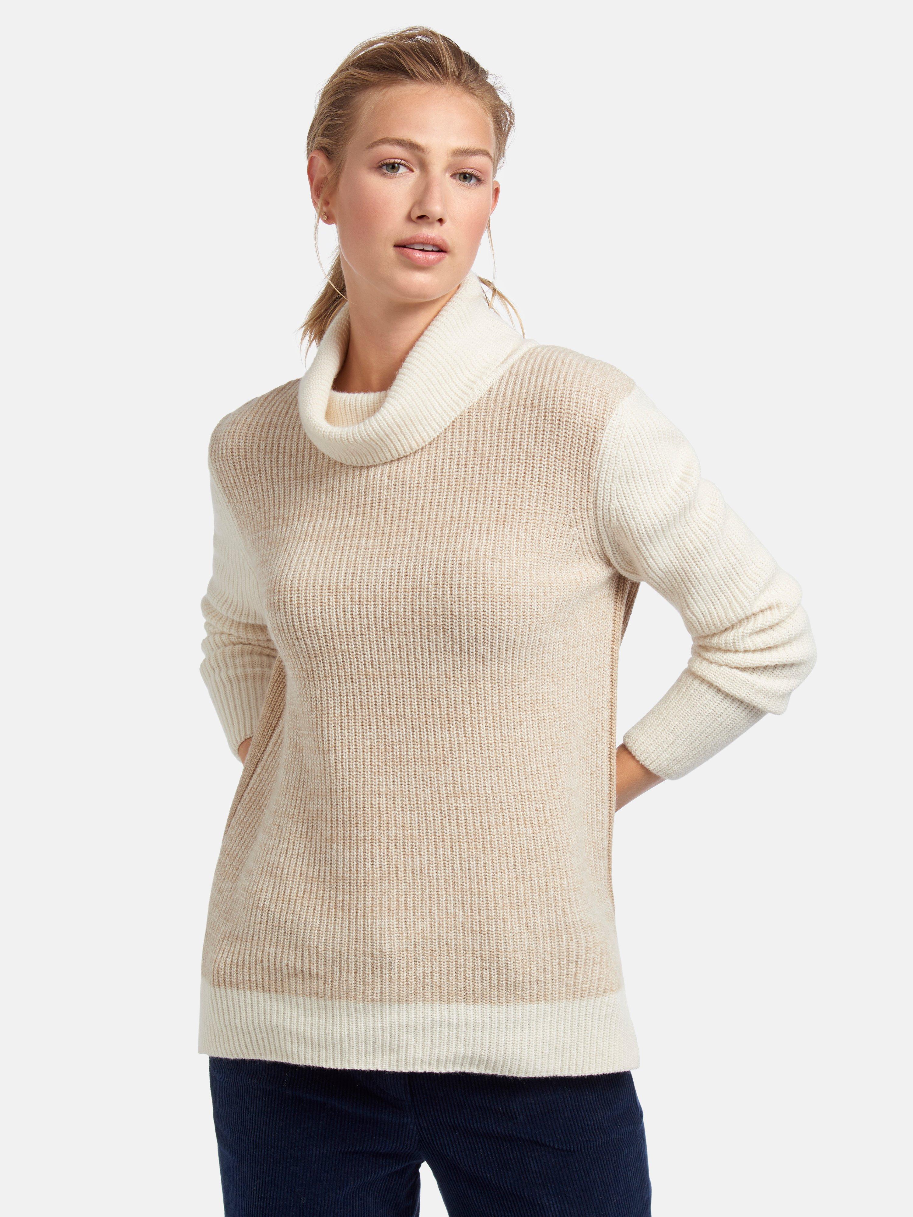 beige roll neck jumper