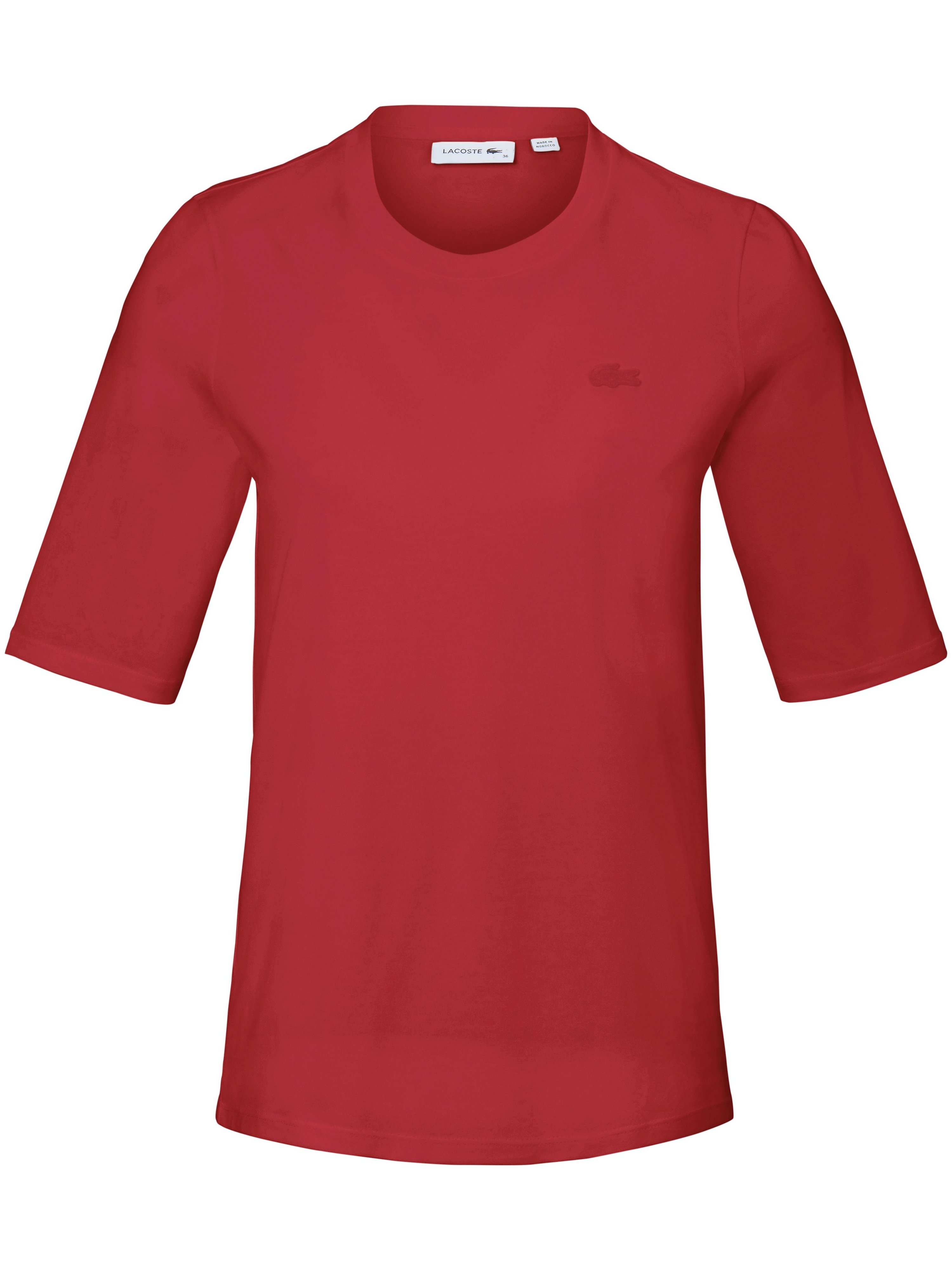 Shirt 100 katoen ronde hals Van Lacoste rood