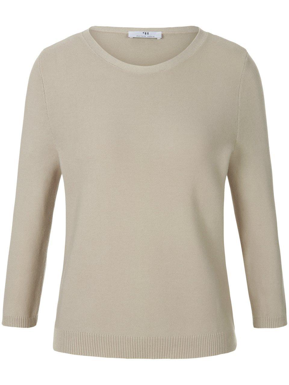 Rundhals-Pullover 3/4-Arm aus 100% SUPIMA®-Bau Peter Hahn beige günstig online kaufen