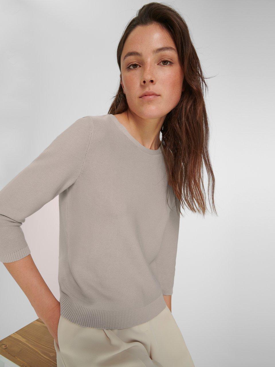 Peter Hahn Rundhals-Pullover aus 100% SUPIMA®-Baumwolle Stein