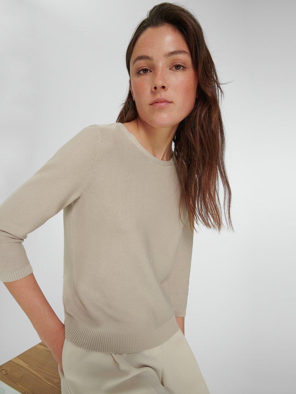 Peter Hahn - Rundhals-Pullover mit 3/4-Arm aus 100% SUPIMA®-Bau