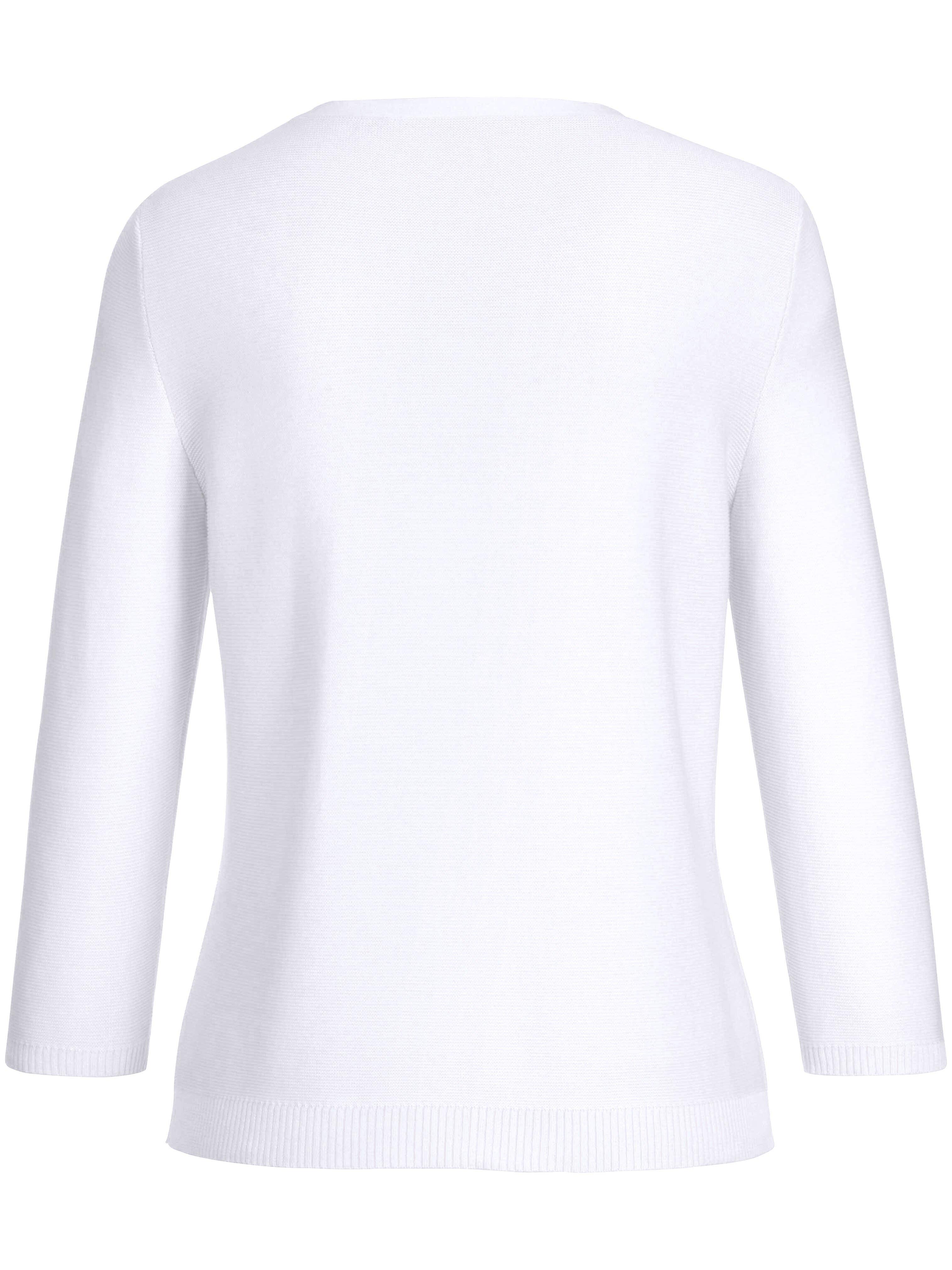 Thumbnail - Rundhals-Pullover 3/4-Arm aus 100% SUPIMA®-Bau Peter Hahn weiss