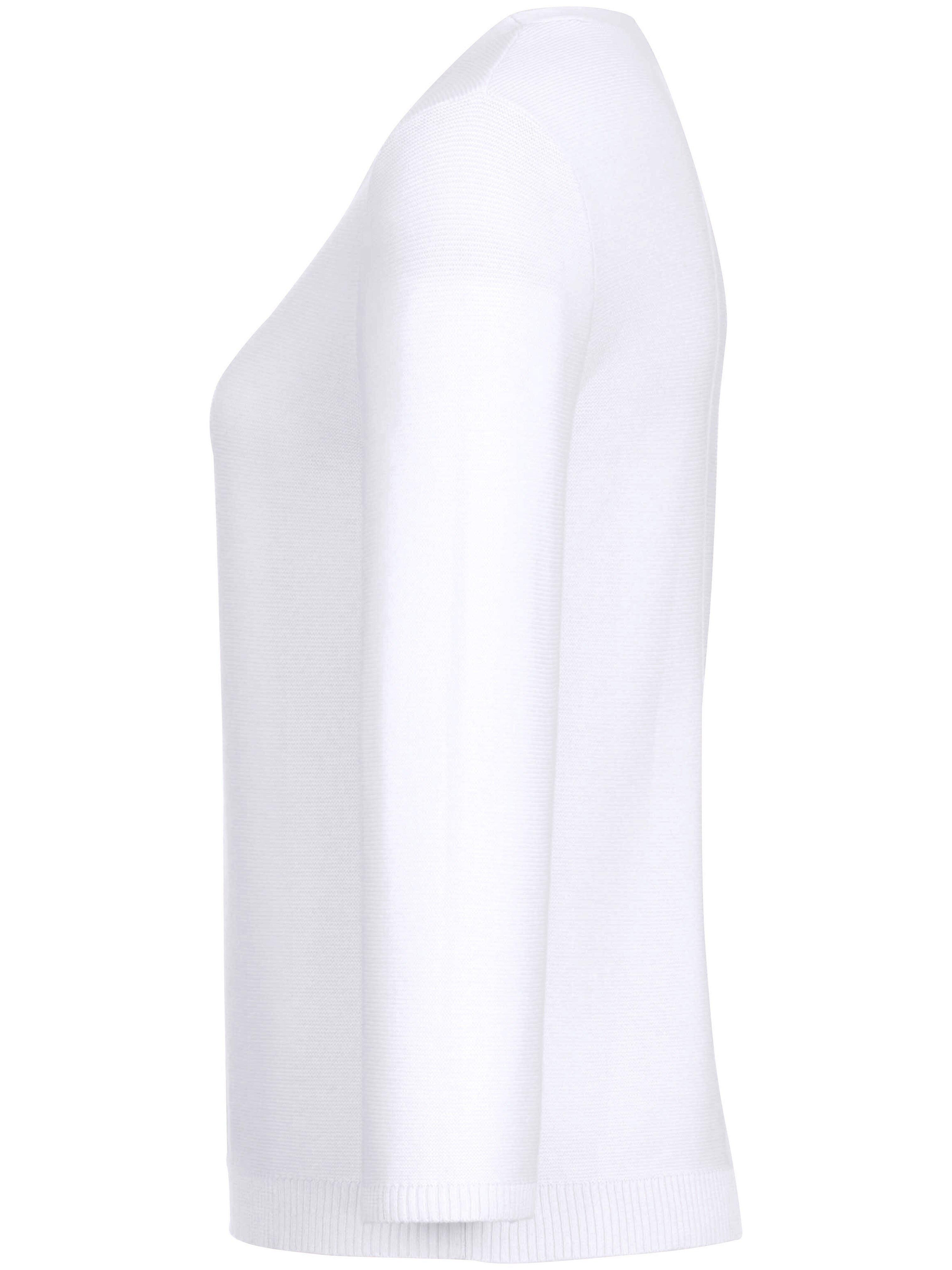 Thumbnail - Rundhals-Pullover 3/4-Arm aus 100% SUPIMA®-Bau Peter Hahn weiss