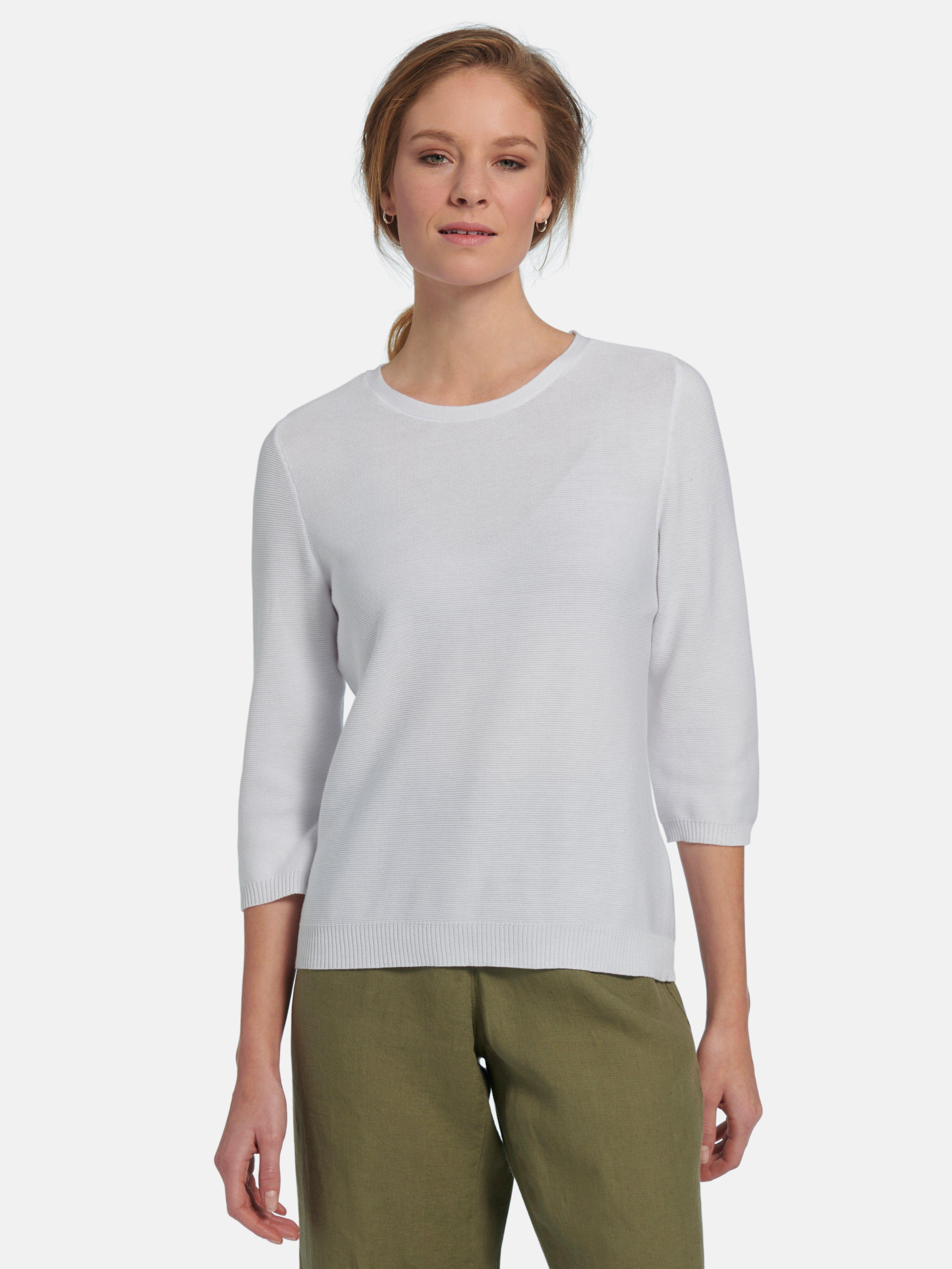Peter Hahn - Rundhals-Pullover mit 3/4-Arm aus 100% SUPIMA®-Bau