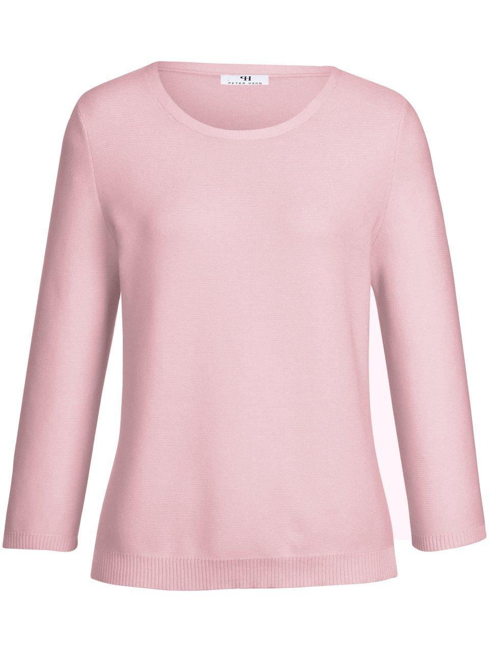Rundhals-Pullover 3/4-Arm aus 100% SUPIMA®-Bau Peter Hahn rosé günstig online kaufen