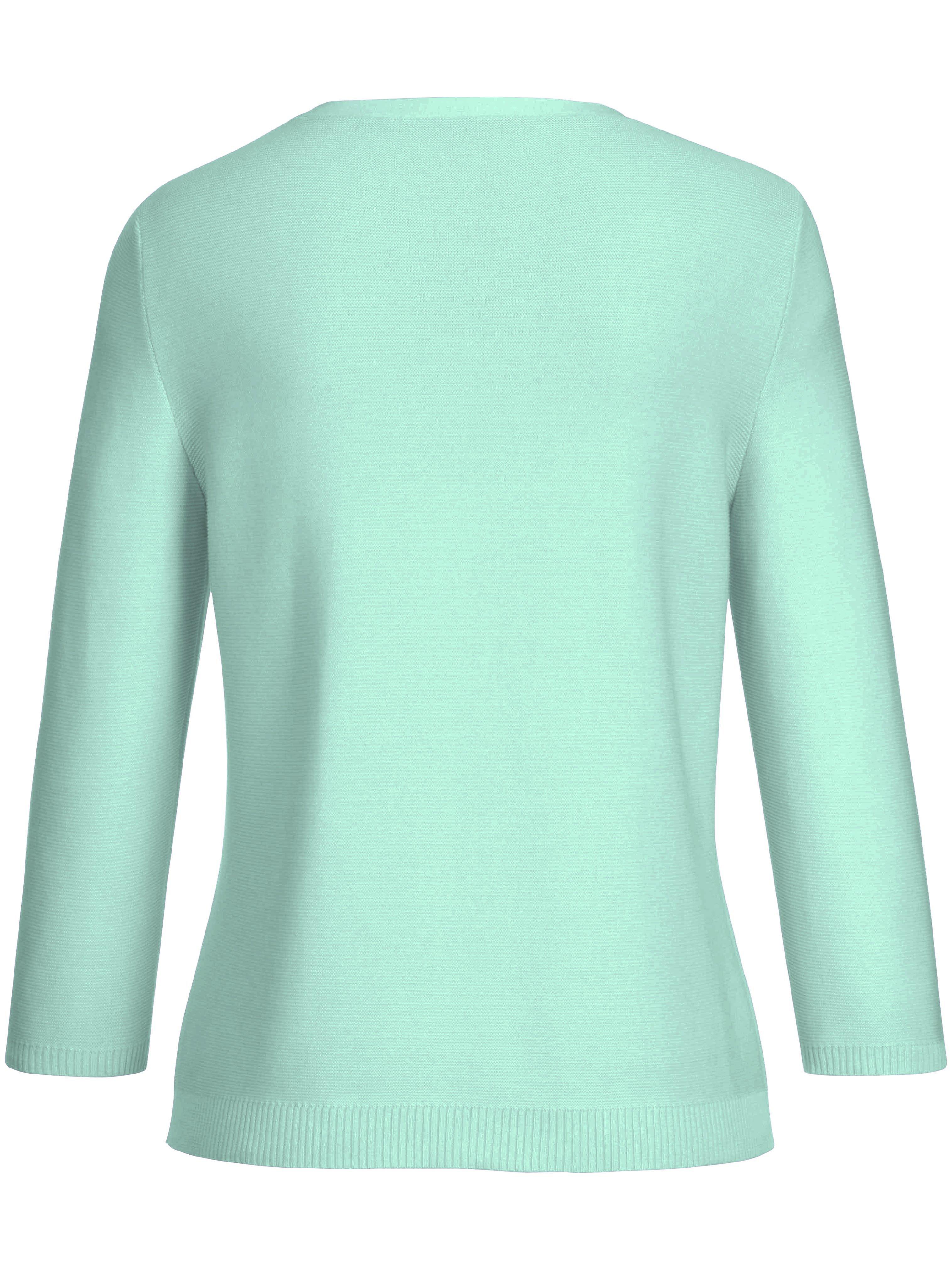Thumbnail - Rundhals-Pullover 3/4-Arm aus 100% SUPIMA®-Bau Peter Hahn türkis