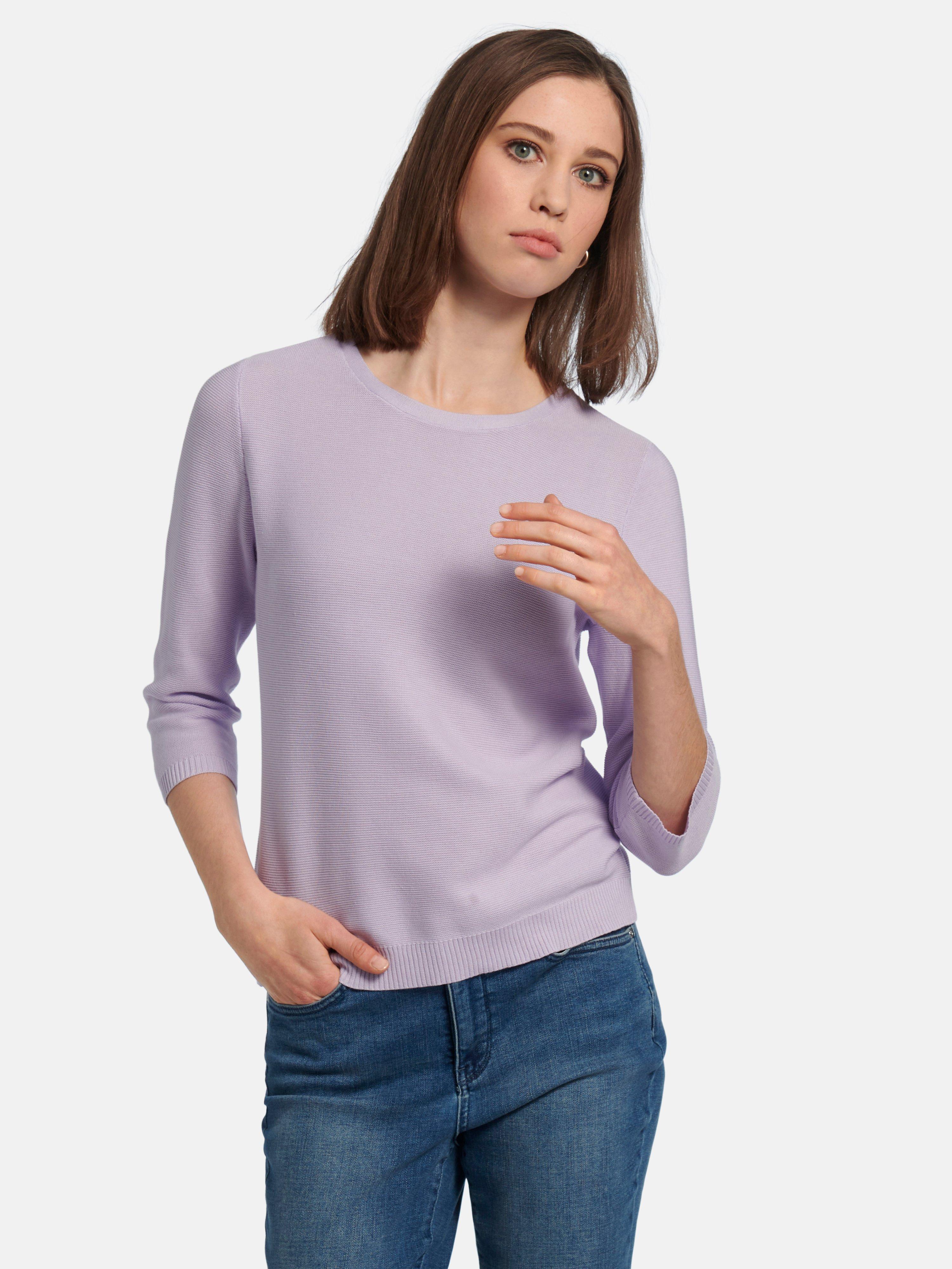 Peter Hahn - Rundhals-Pullover mit 3/4-Arm aus 100% SUPIMA®-Bau