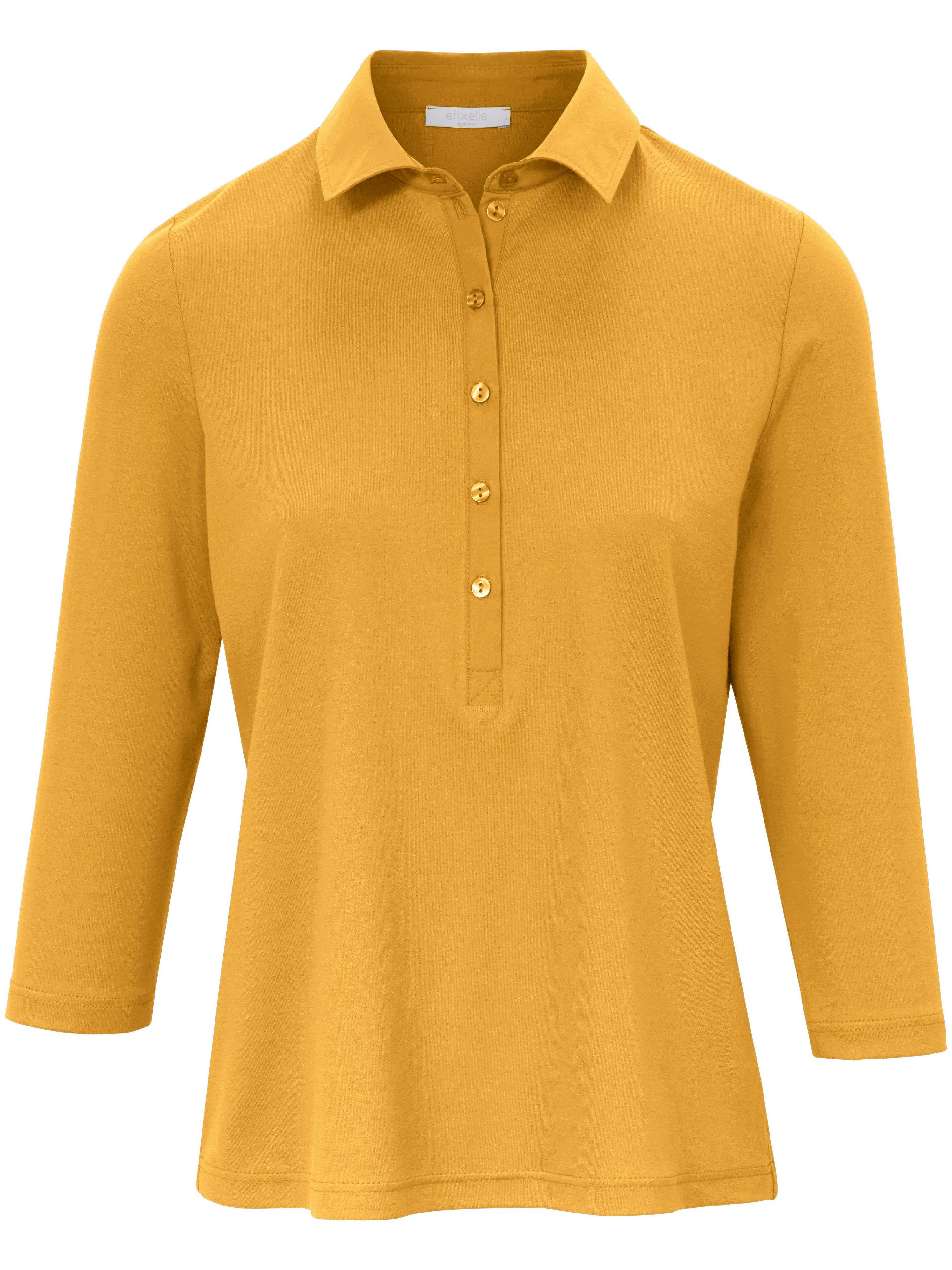 Poloshirt 100% katoen 3/4-mouwen Van Efixelle geel