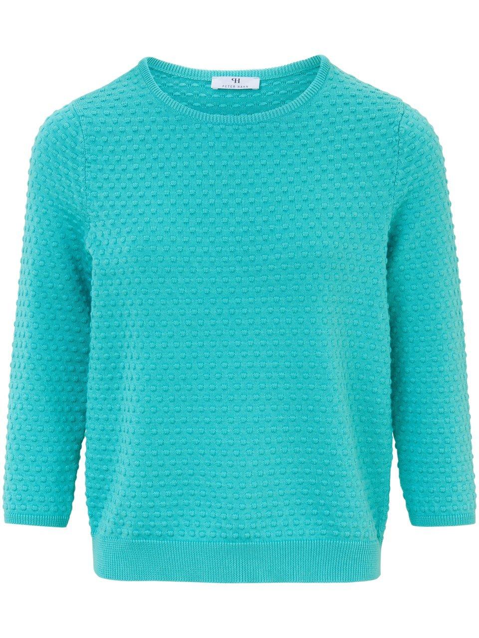 Peter Hahn Trui ronde hals 100% SUPIMA-katoen Van  turquoise
