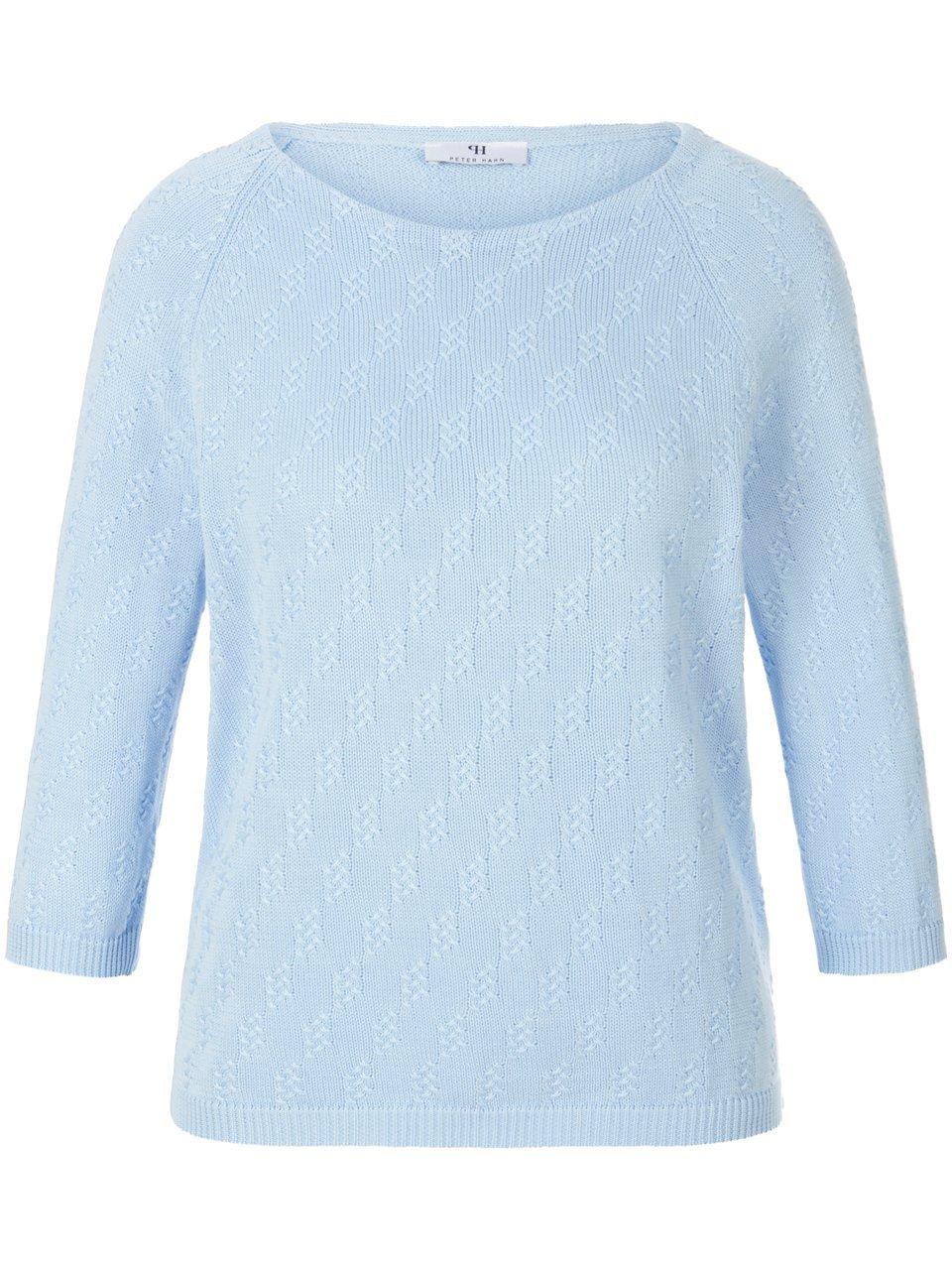 Rundhals-Pullover aus 100% SUPIMA®-Baumwolle Peter Hahn blau günstig online kaufen
