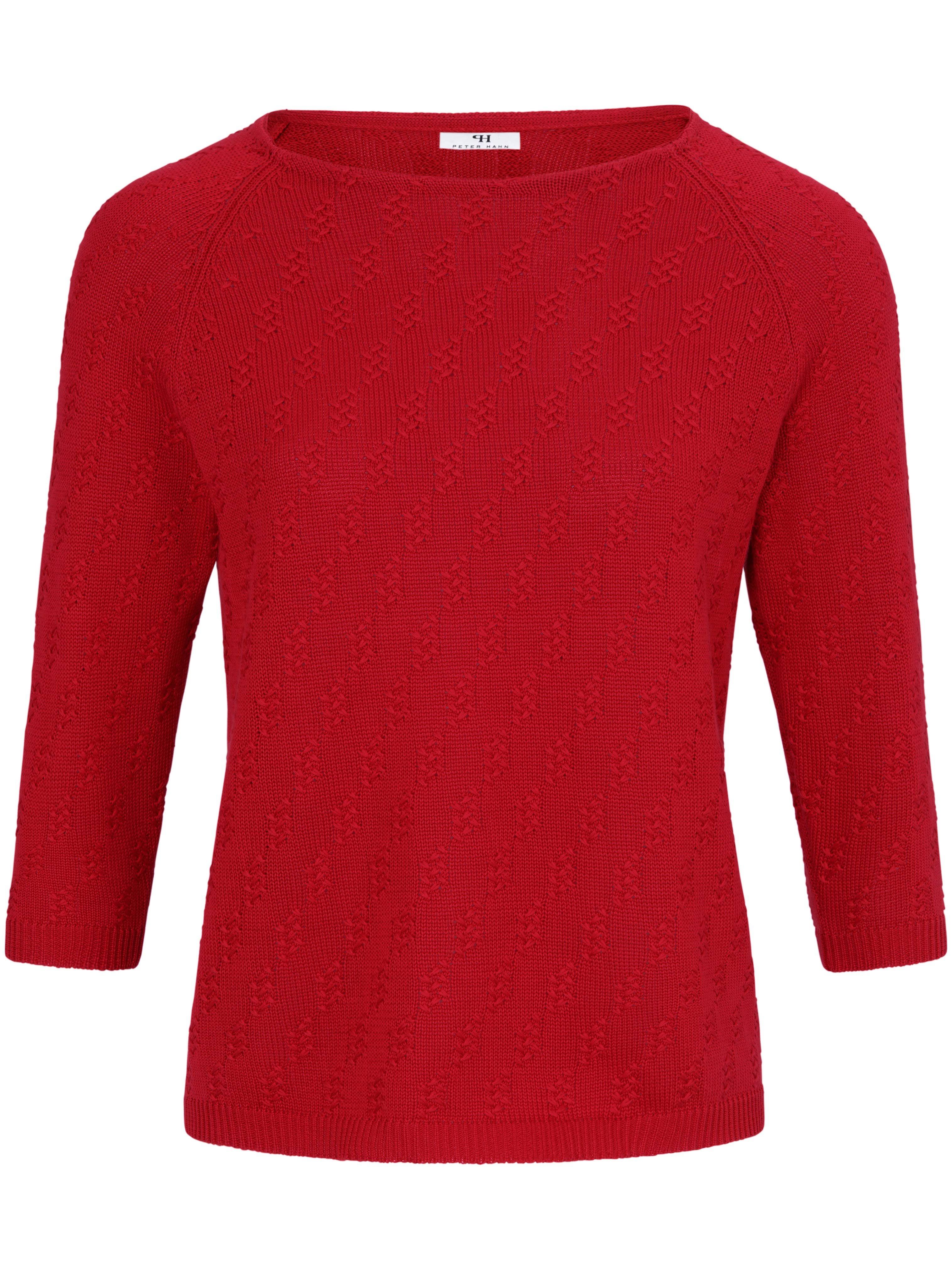 Rundhals-Pullover aus 100% SUPIMA®-Baumwolle Peter Hahn rot günstig online kaufen