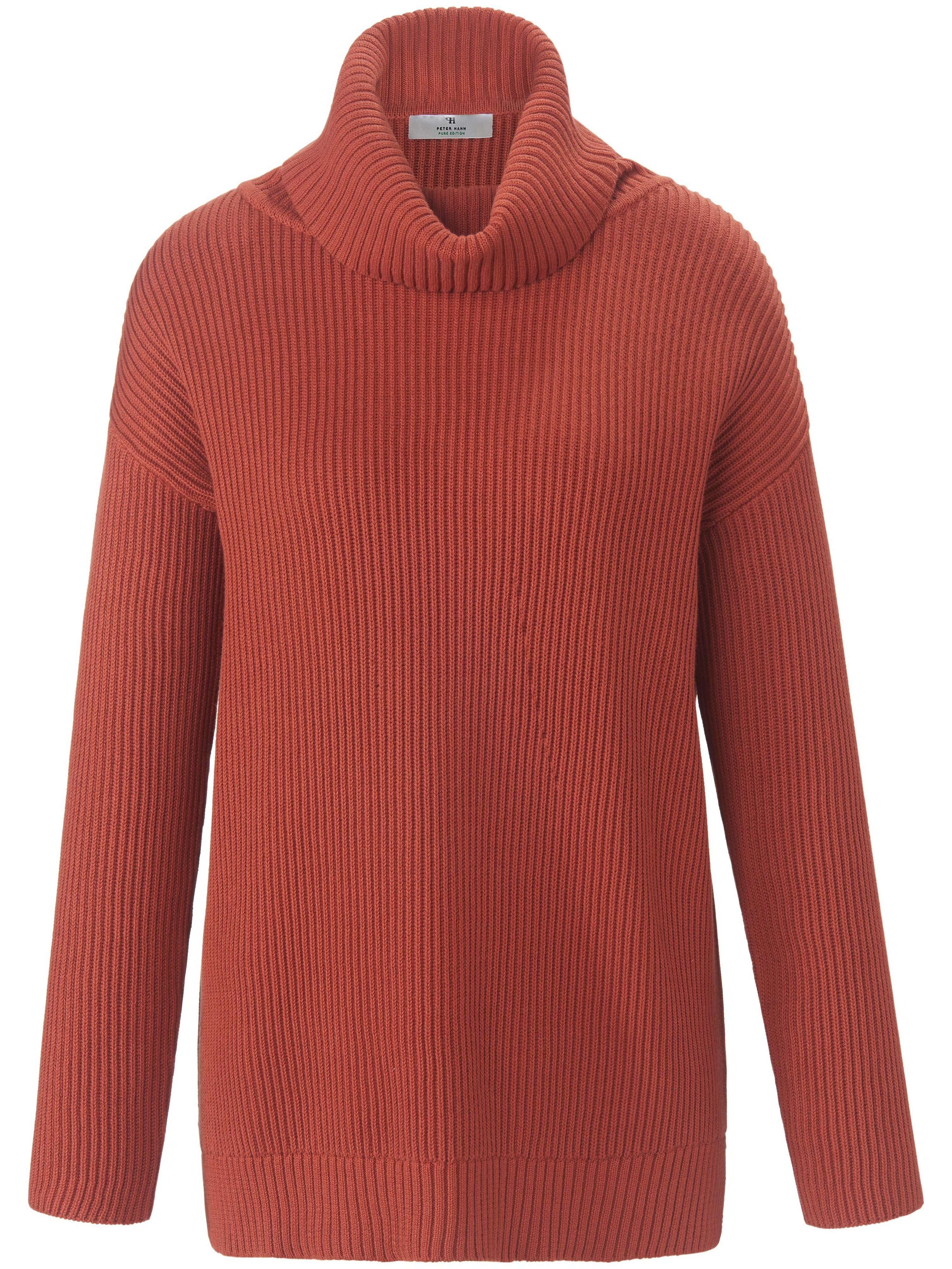 Roll-neck jumper in 100% cotton PETER HAHN PURE EDITION orange