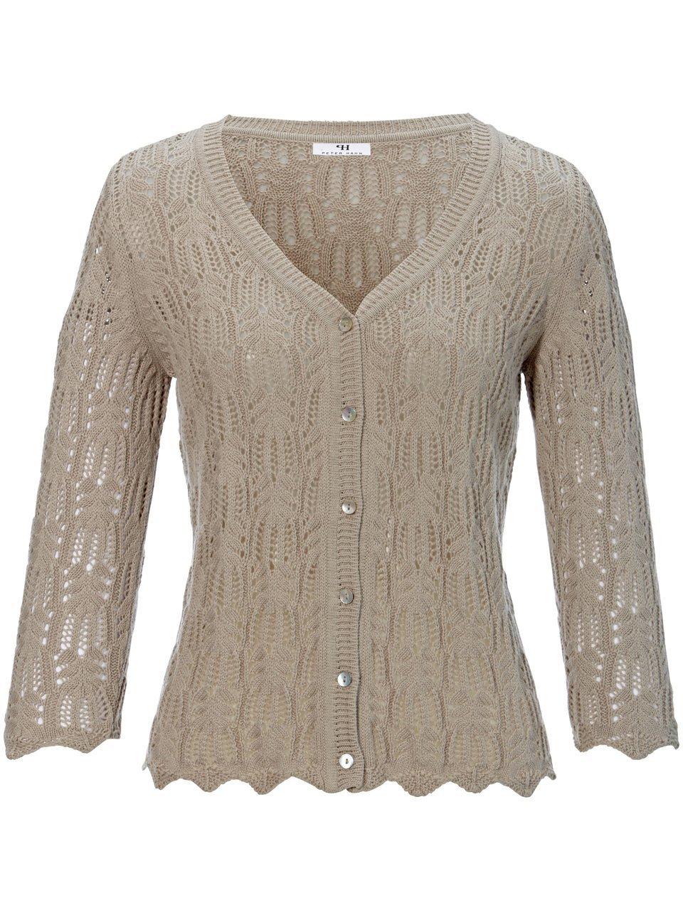 Vest 100% katoen in -ajourbreisel Van Peter Hahn beige