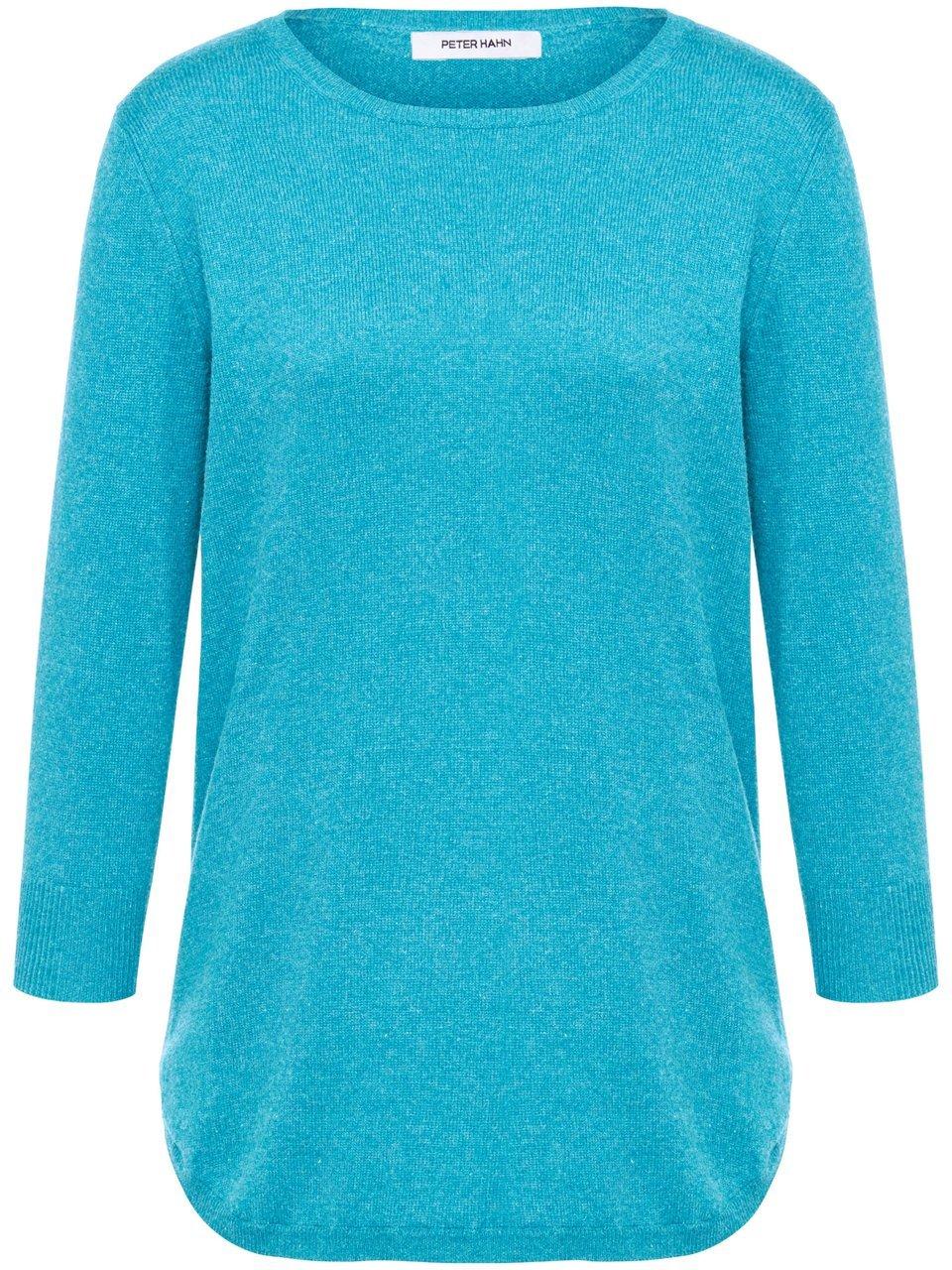 Rundhals-Pullover aus Seide und Kaschmir Peter Hahn türkis günstig online kaufen