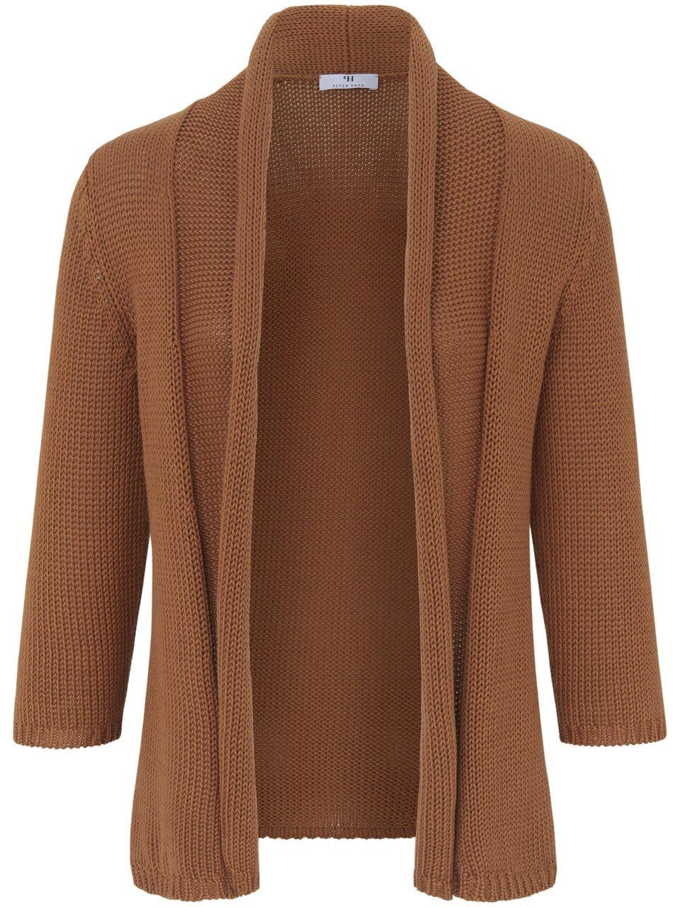 Cardigan 100% katoen Van Peter Hahn bruin