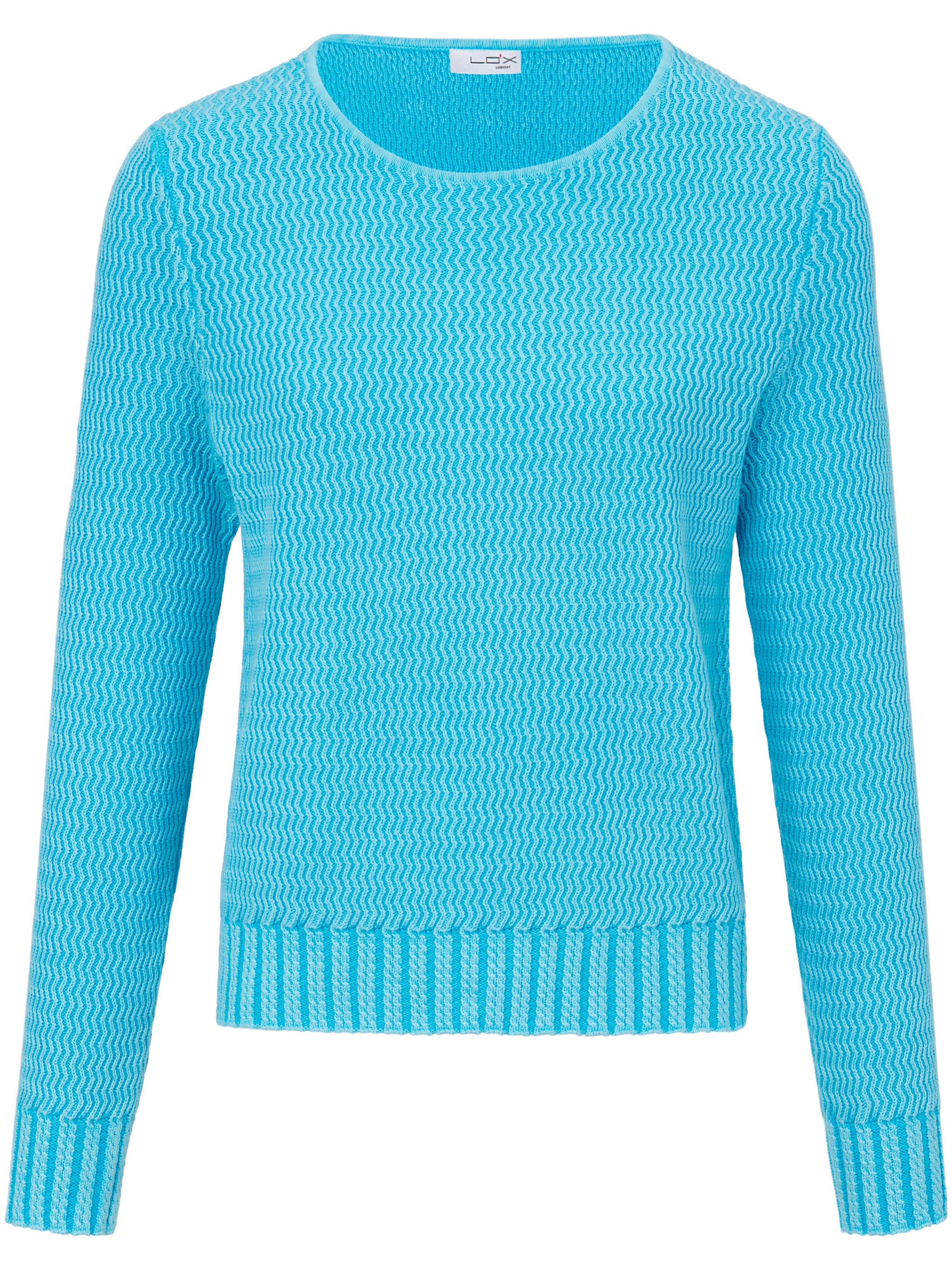 Le pull 100% coton  Looxent turquoise taille 38