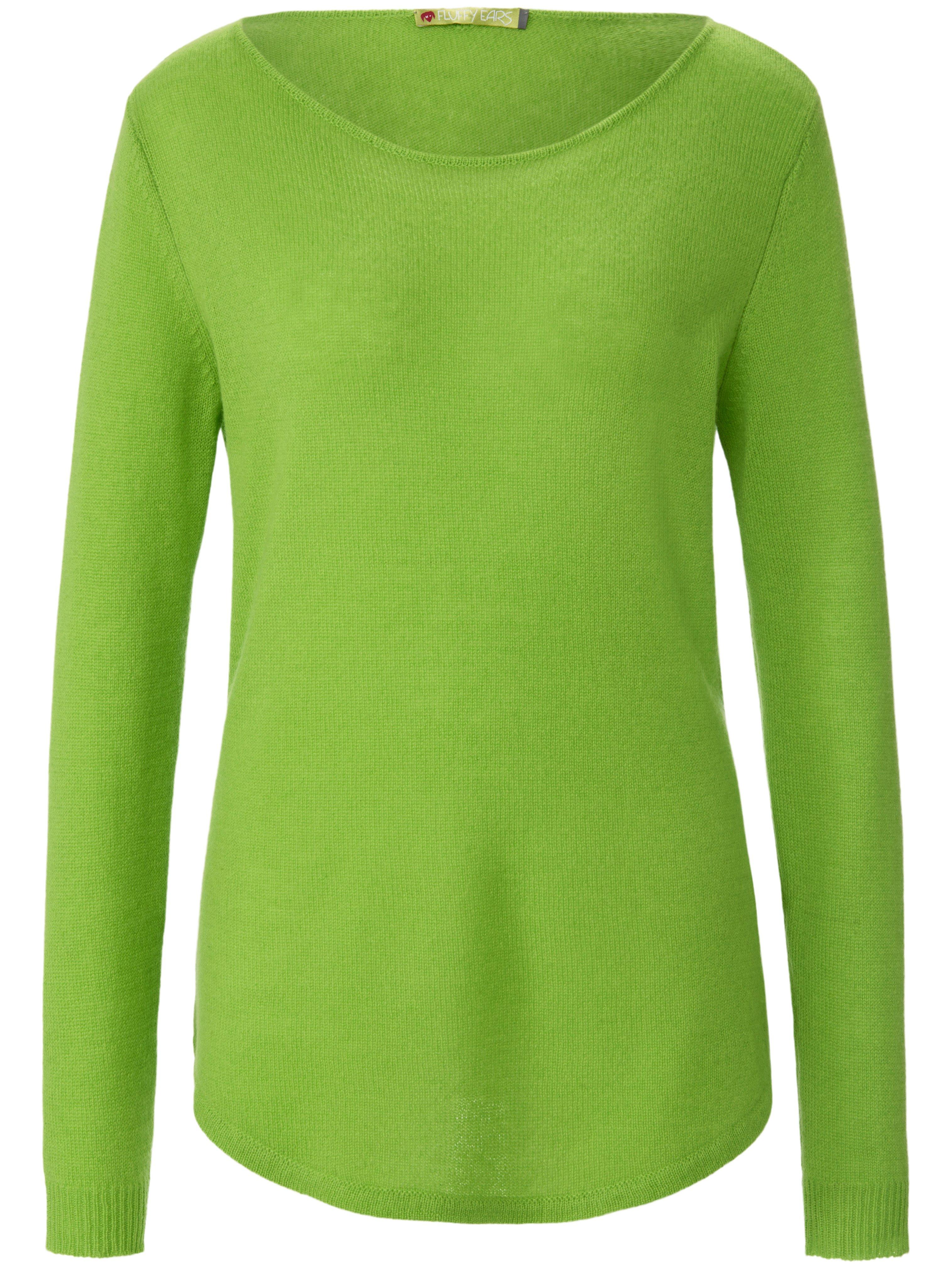 Thumbnail - FLUFFY EARS - Rundhals-Pullover aus 100% Premium-Kaschmir, grün, Gr. 42 / M - Kaschmir
