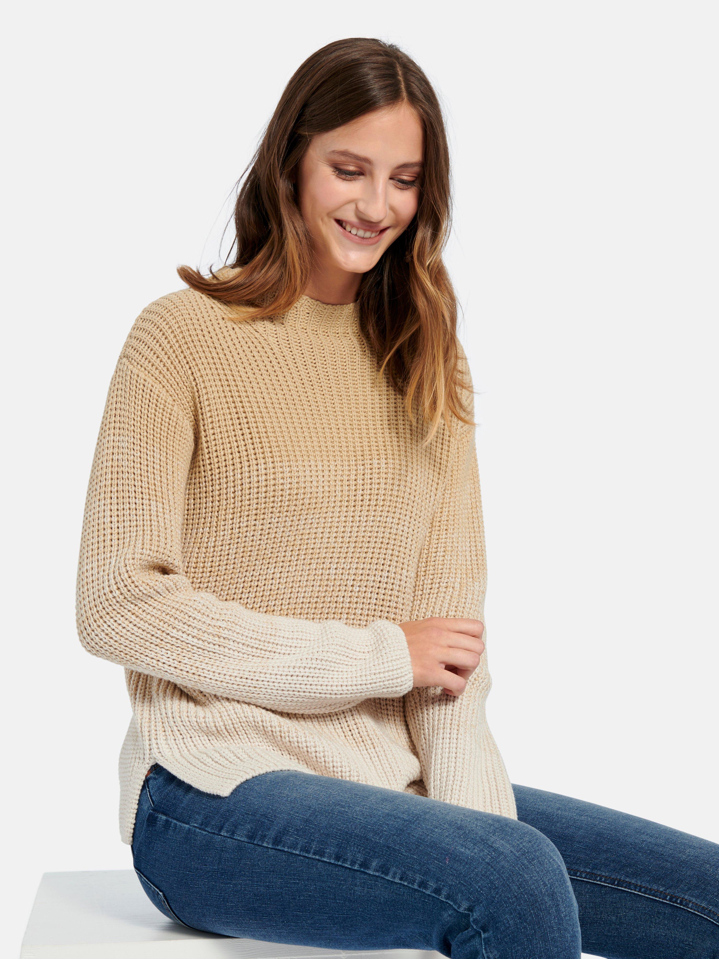 Peter Hahn Pullover Mit Uberschnittener Schulter Beige Natur
