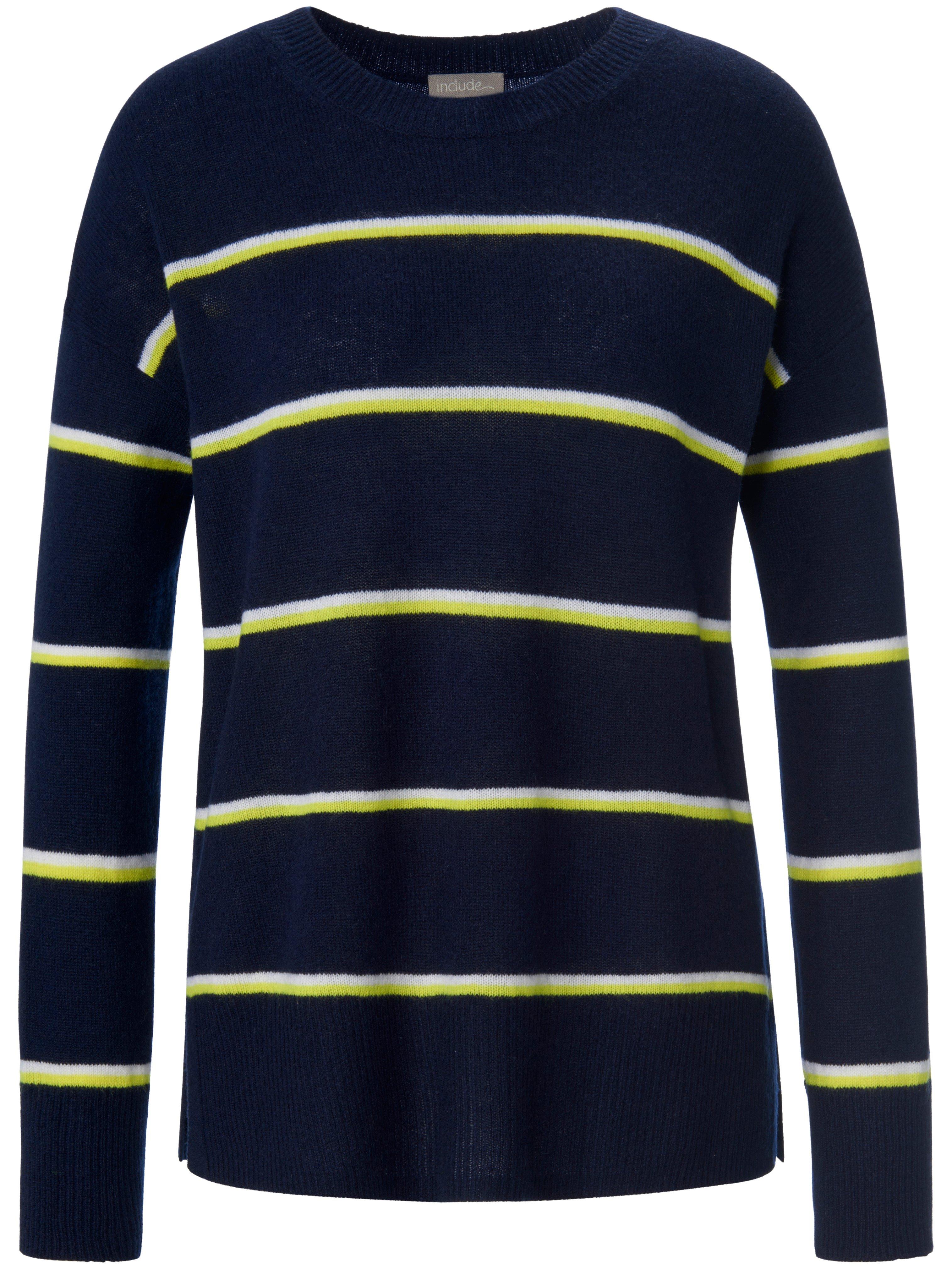 Thumbnail - include - Rundhals-Pullover aus 100% Premium-Kaschmir, blau, Gr. 44 / L - Kaschmir