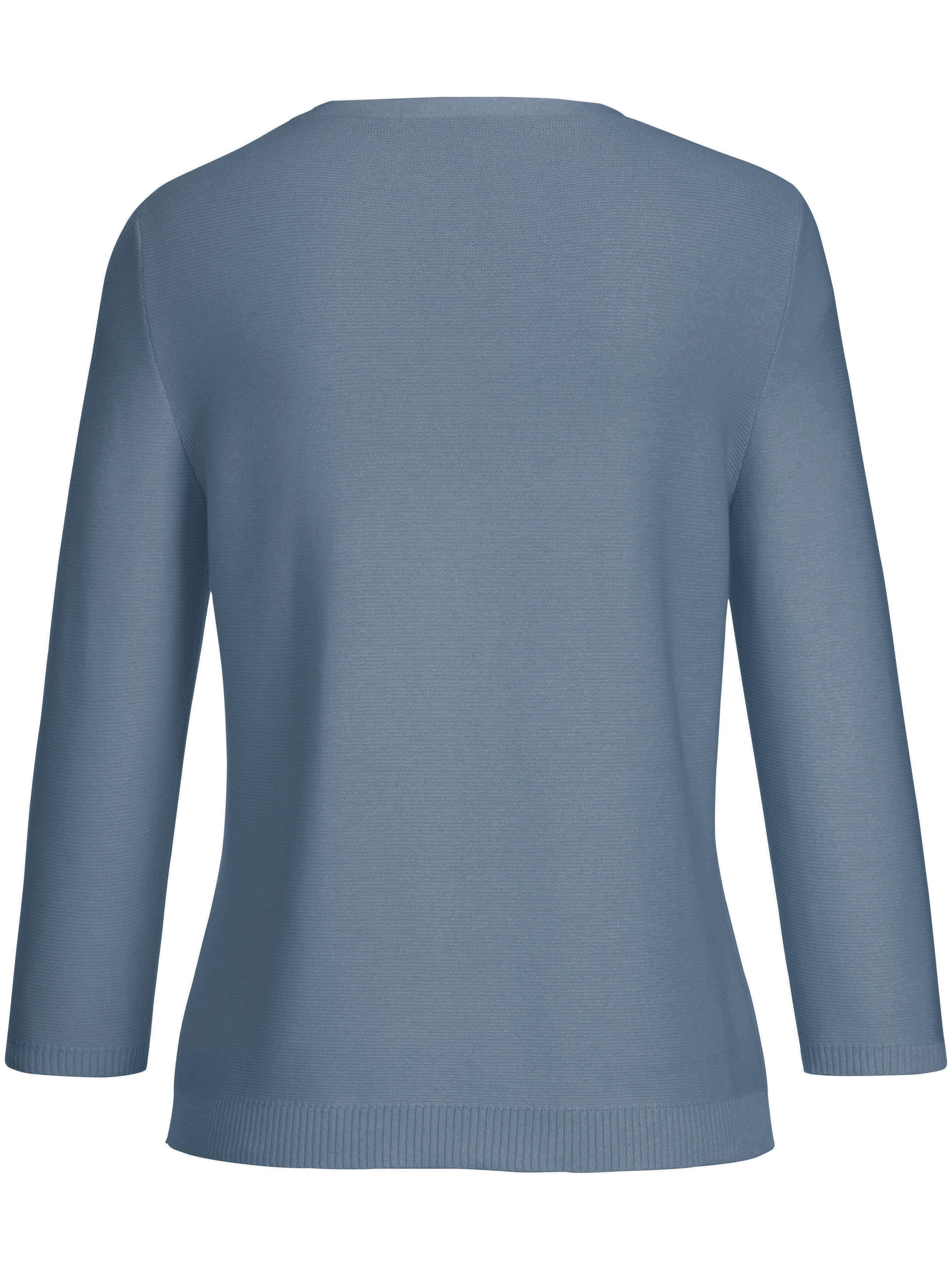 Thumbnail - Rundhals-Pullover 3/4-Arm aus 100% SUPIMA®-Bau Peter Hahn blau